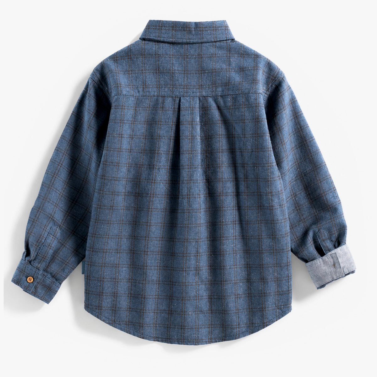 Blue plaid flannel shirt, child