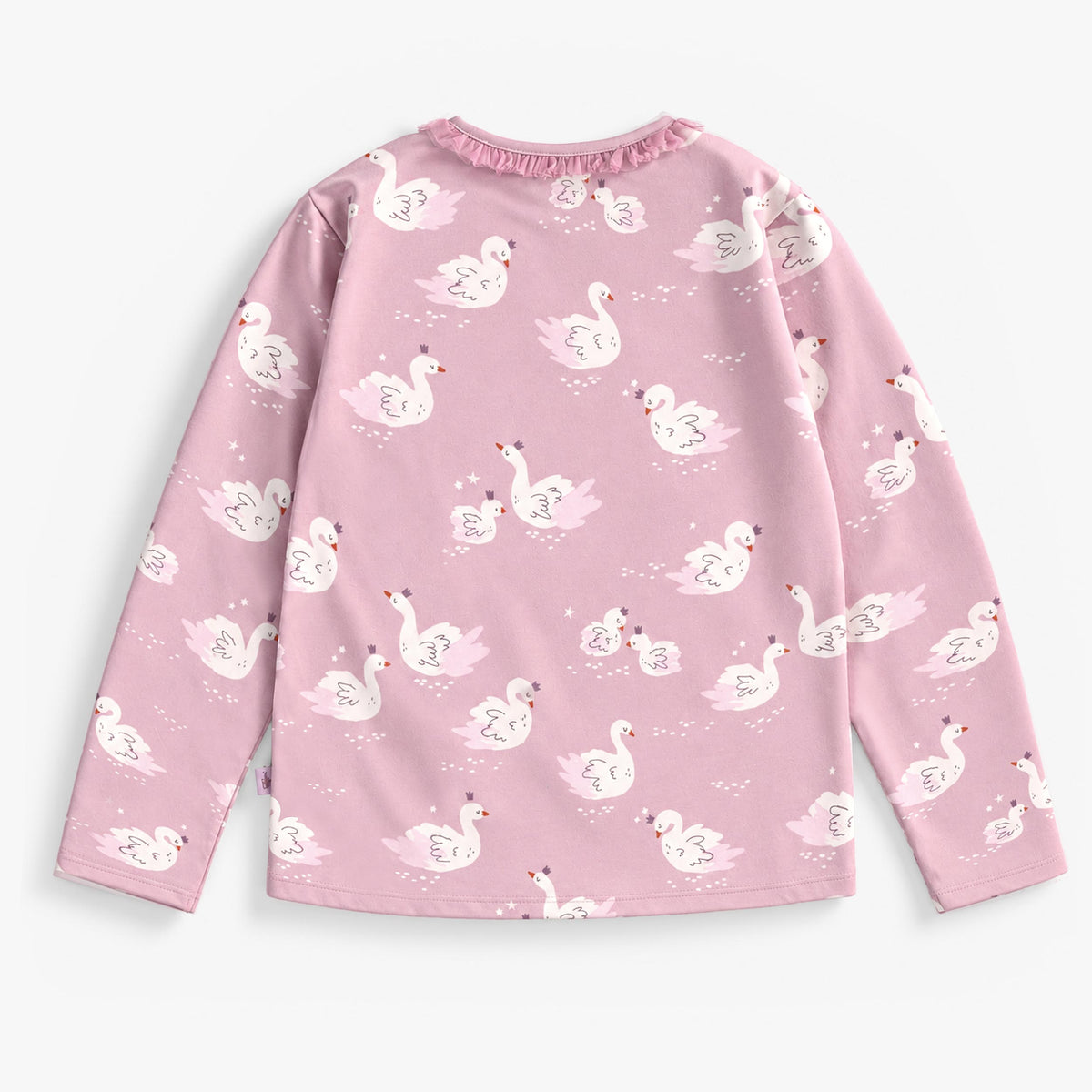 T-shirt rose à motifs de cygnes, enfant