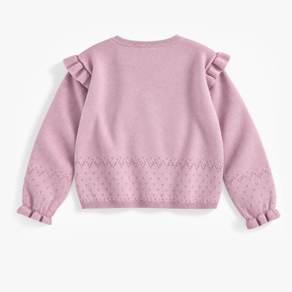 Chandail de maille rose à motif de cygne, enfant