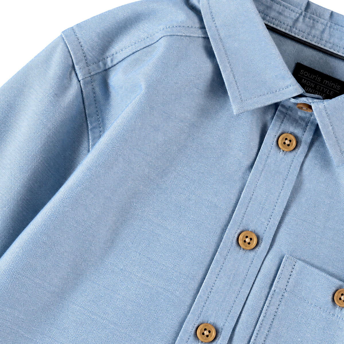 Chemise bleue à carreaux, enfant