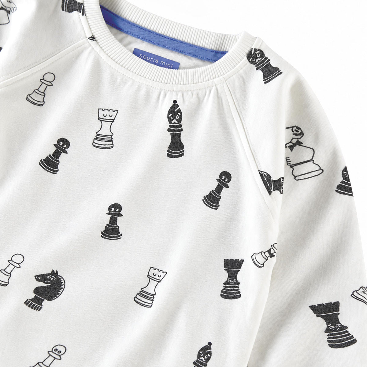 Cream chess piece print t-shirt, baby