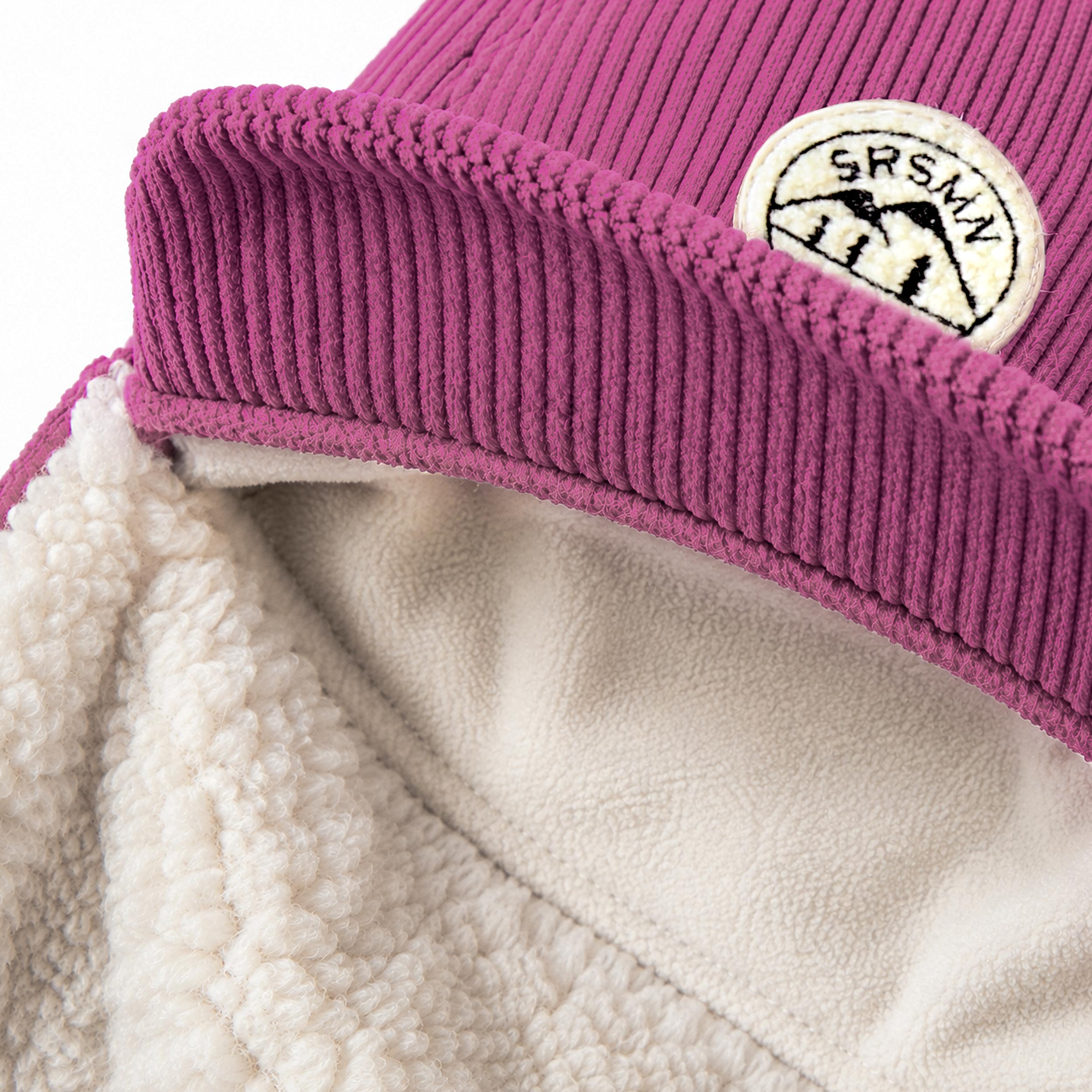 Casquette d'hiver mauve en velours côtelé, enfant