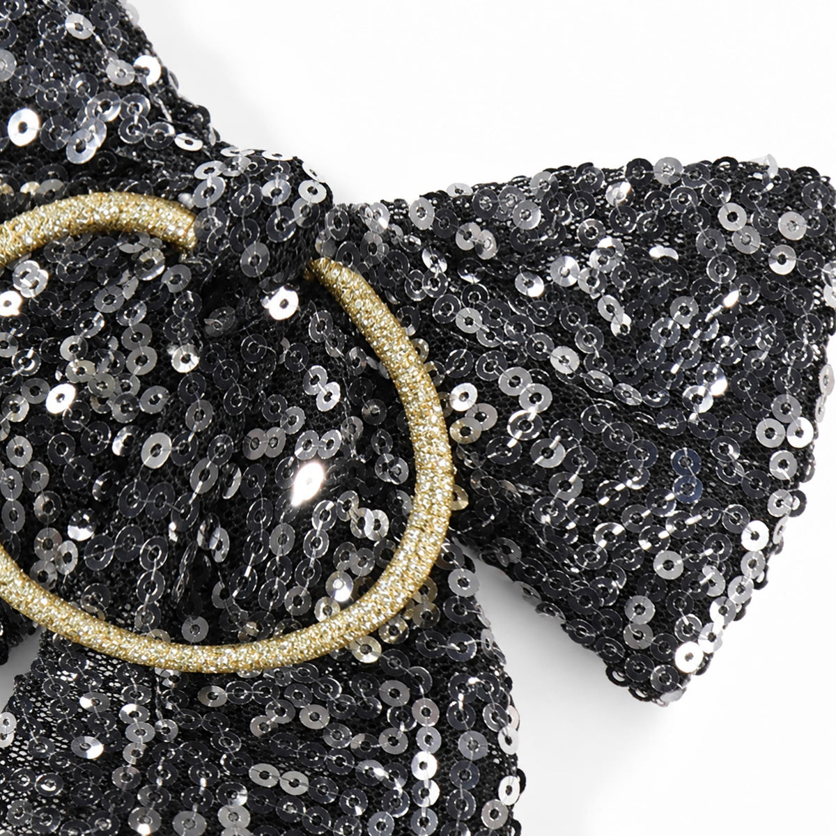 Silver glitter hair bow, child