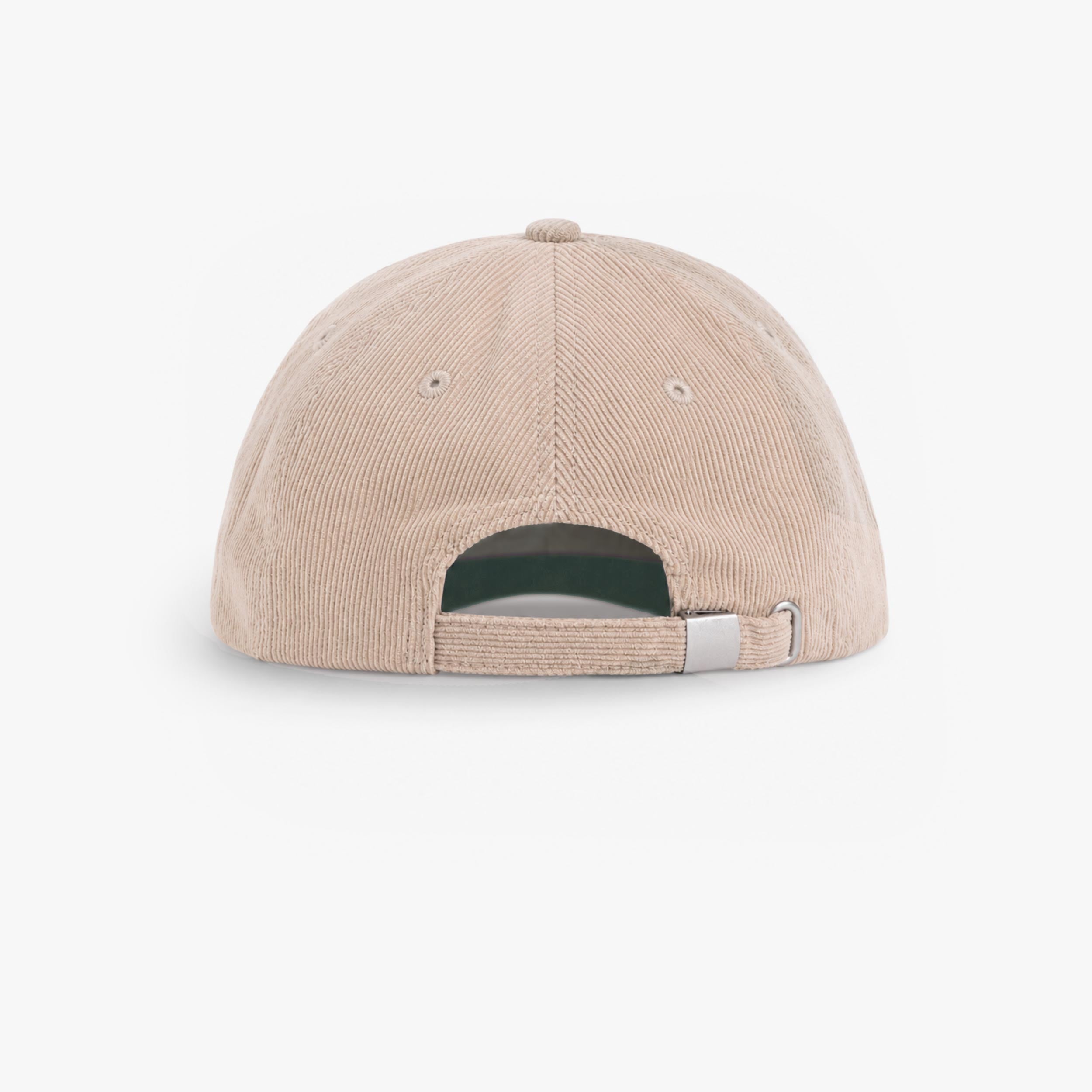 Green and beige corduroy cap, child