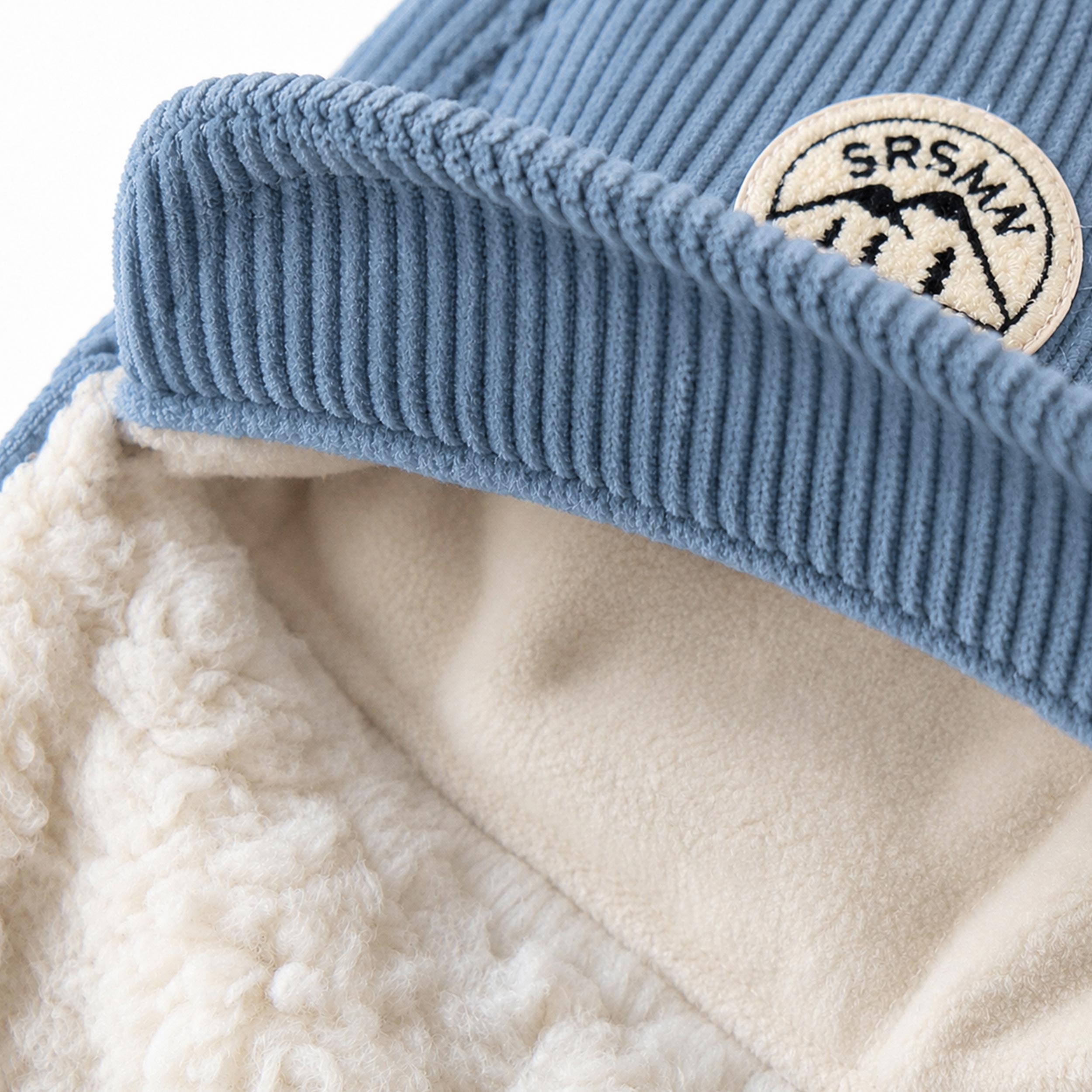 Blue corduroy winter cap, child
