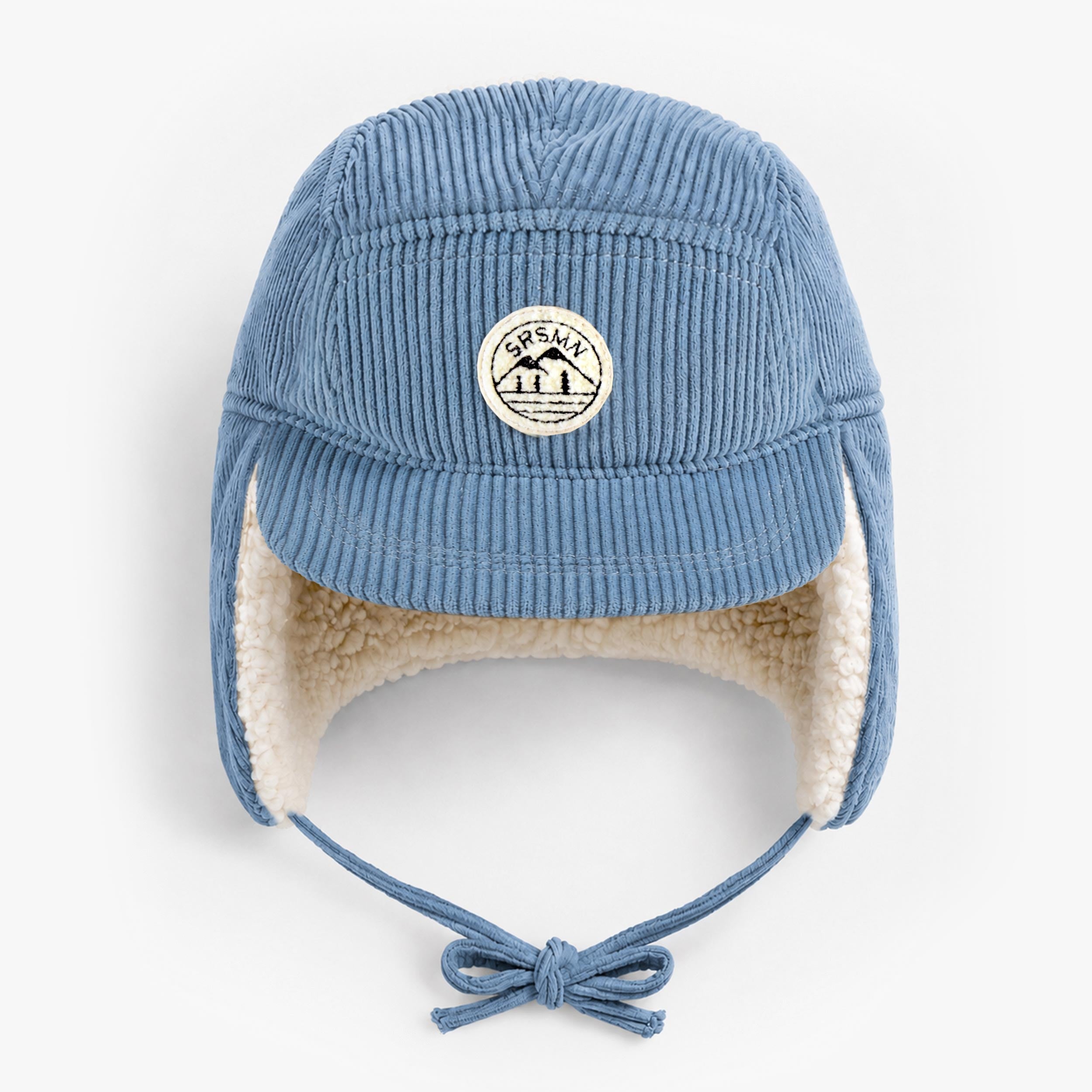 Blue corduroy winter cap, child