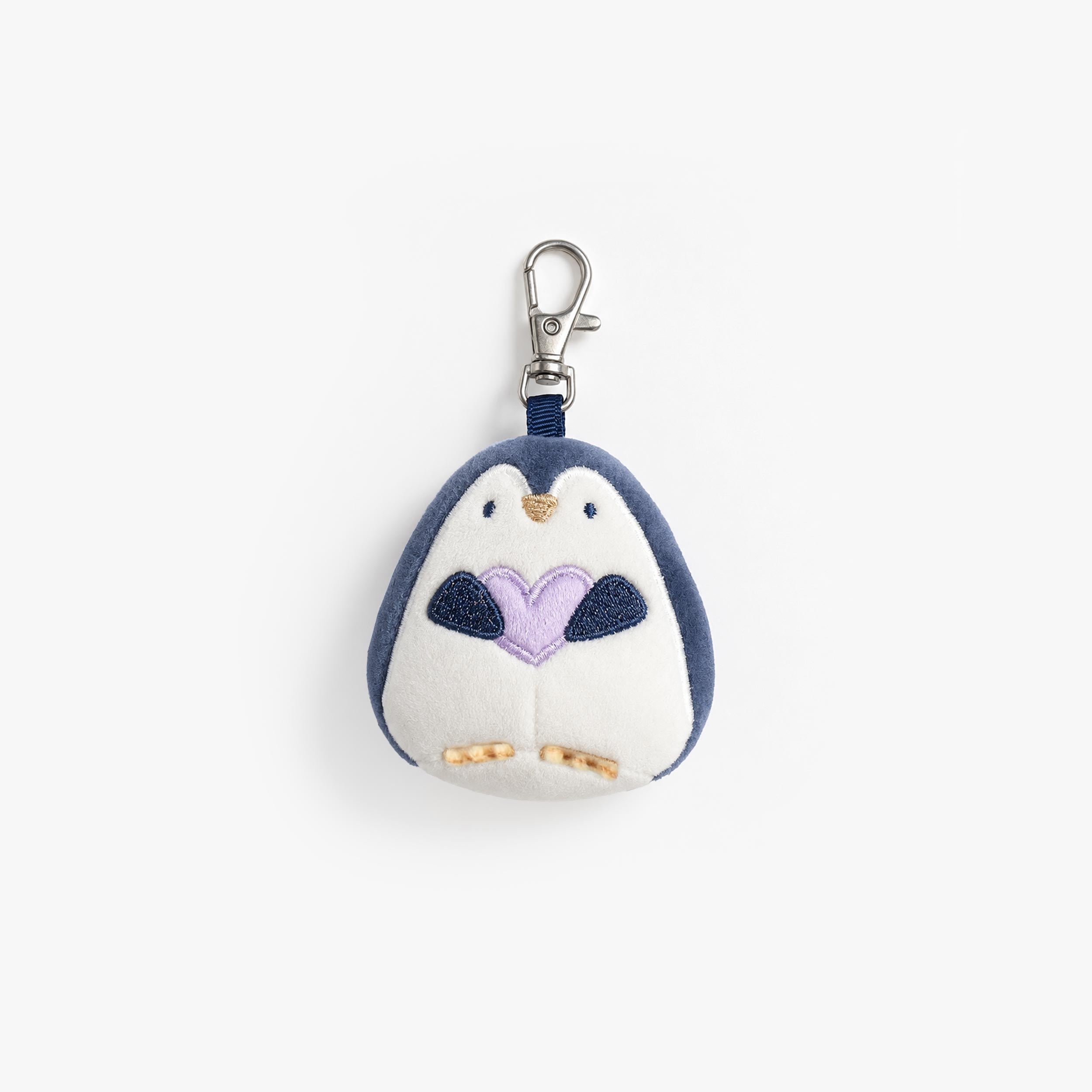 Breloque pingouin bleue en velours, enfant