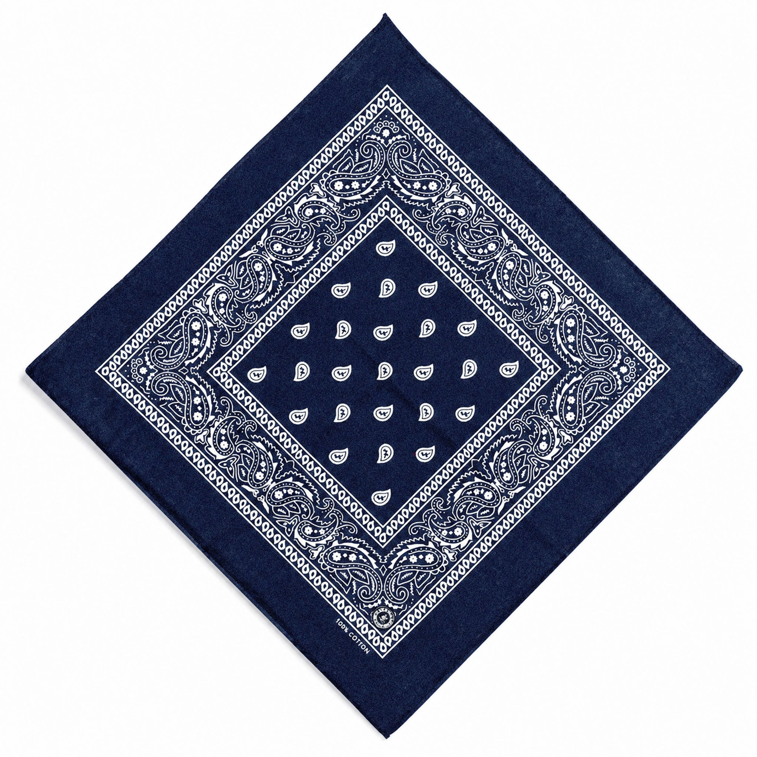 Foulard bleu marine à imprimé bandana