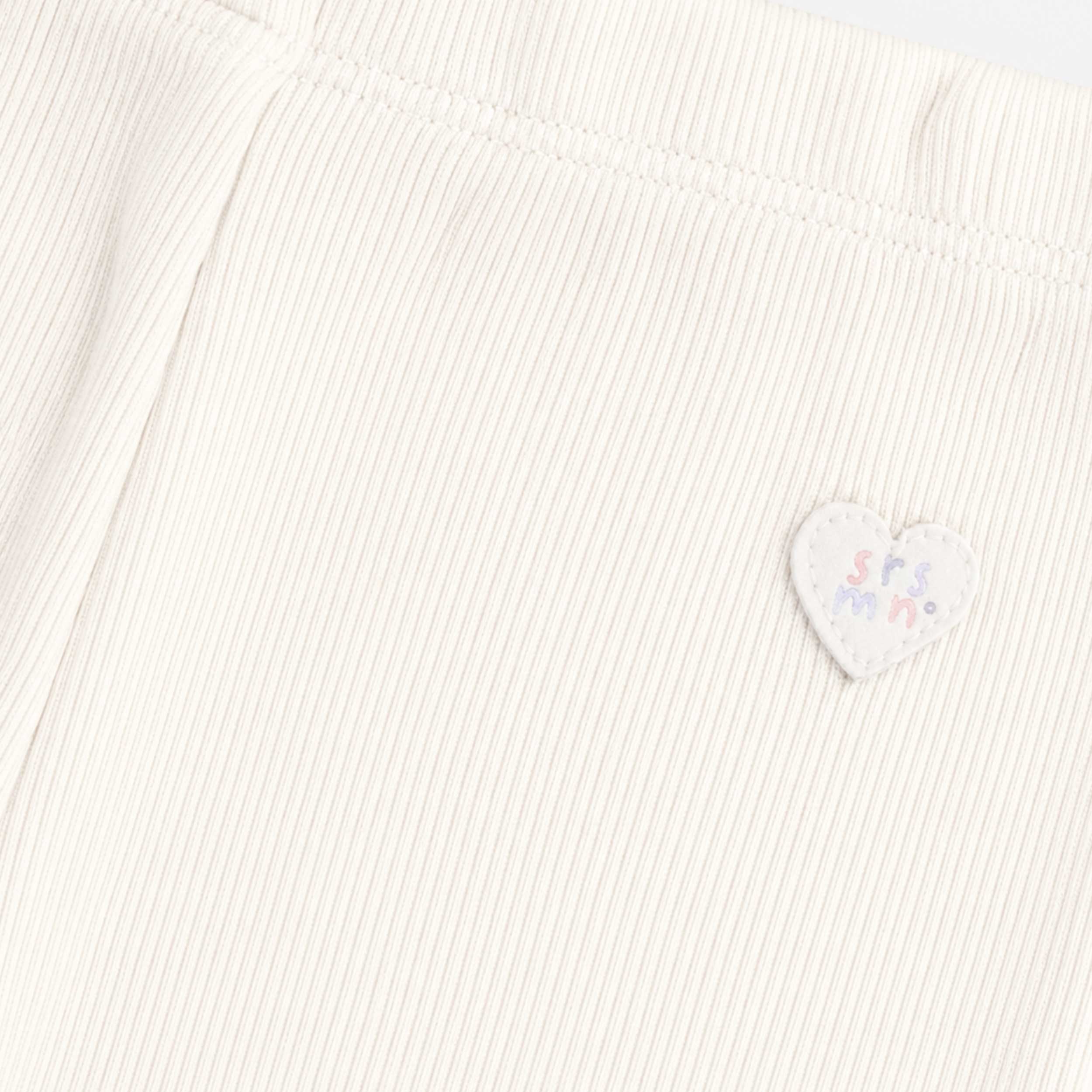 Cream ribbed cotton legging, baby