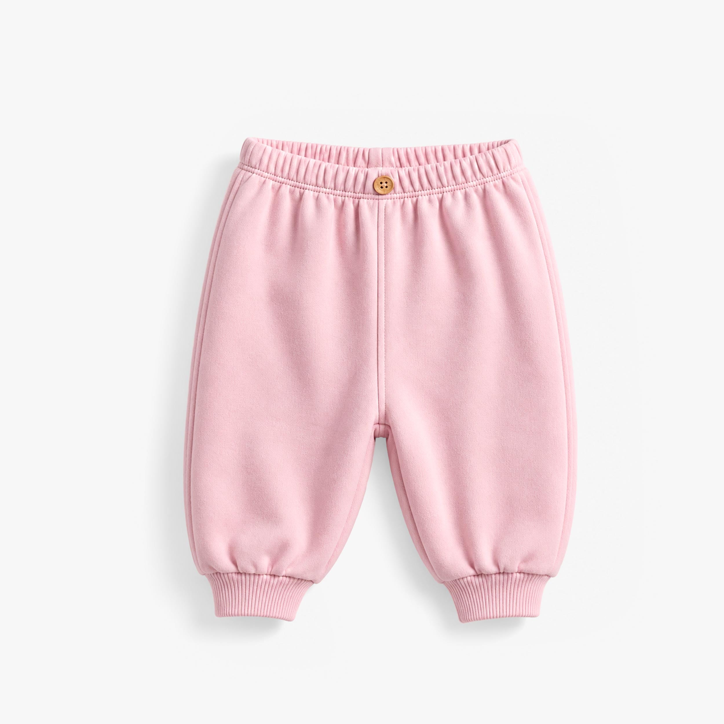 Pink fleece jogger pants, baby