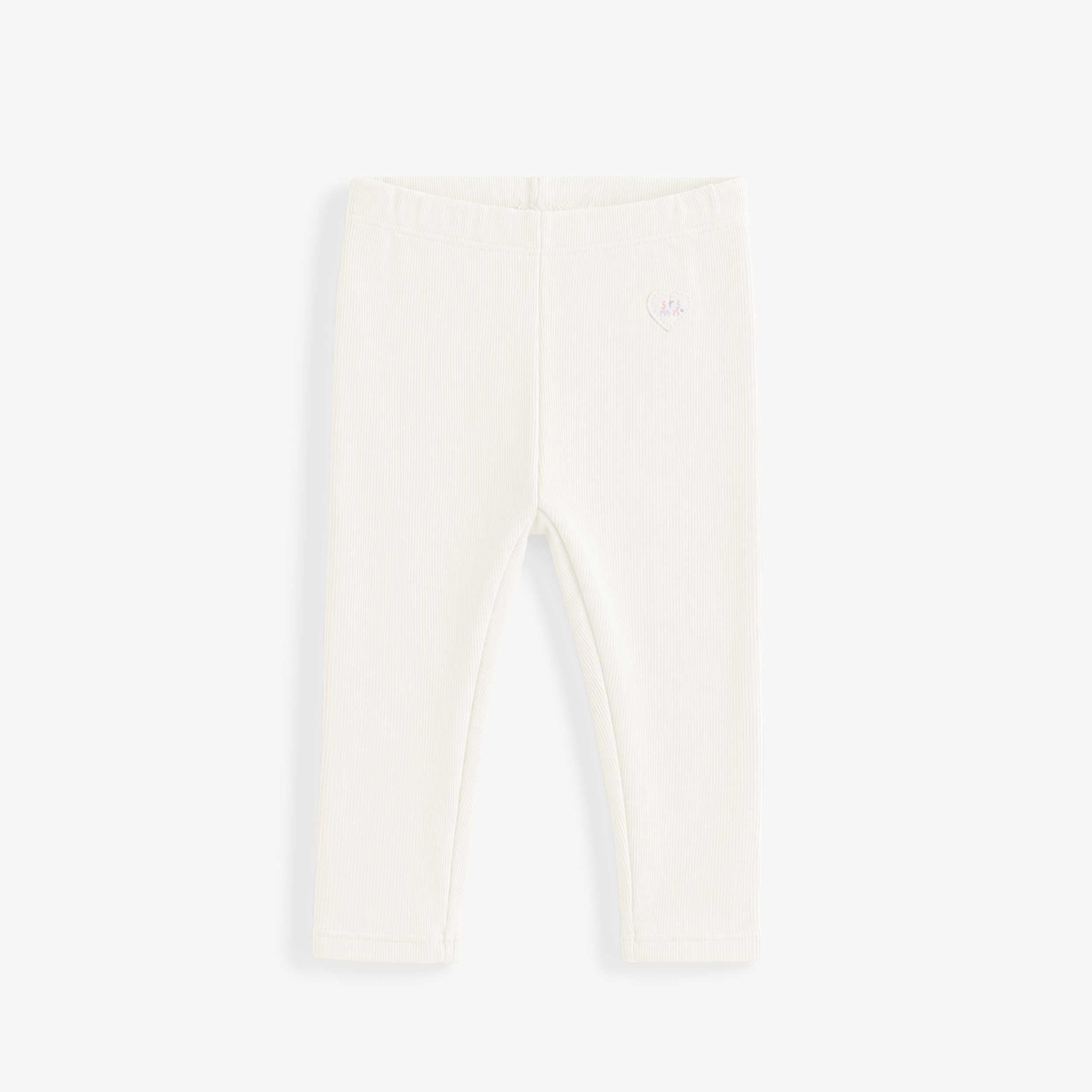 Cream ribbed cotton legging, baby