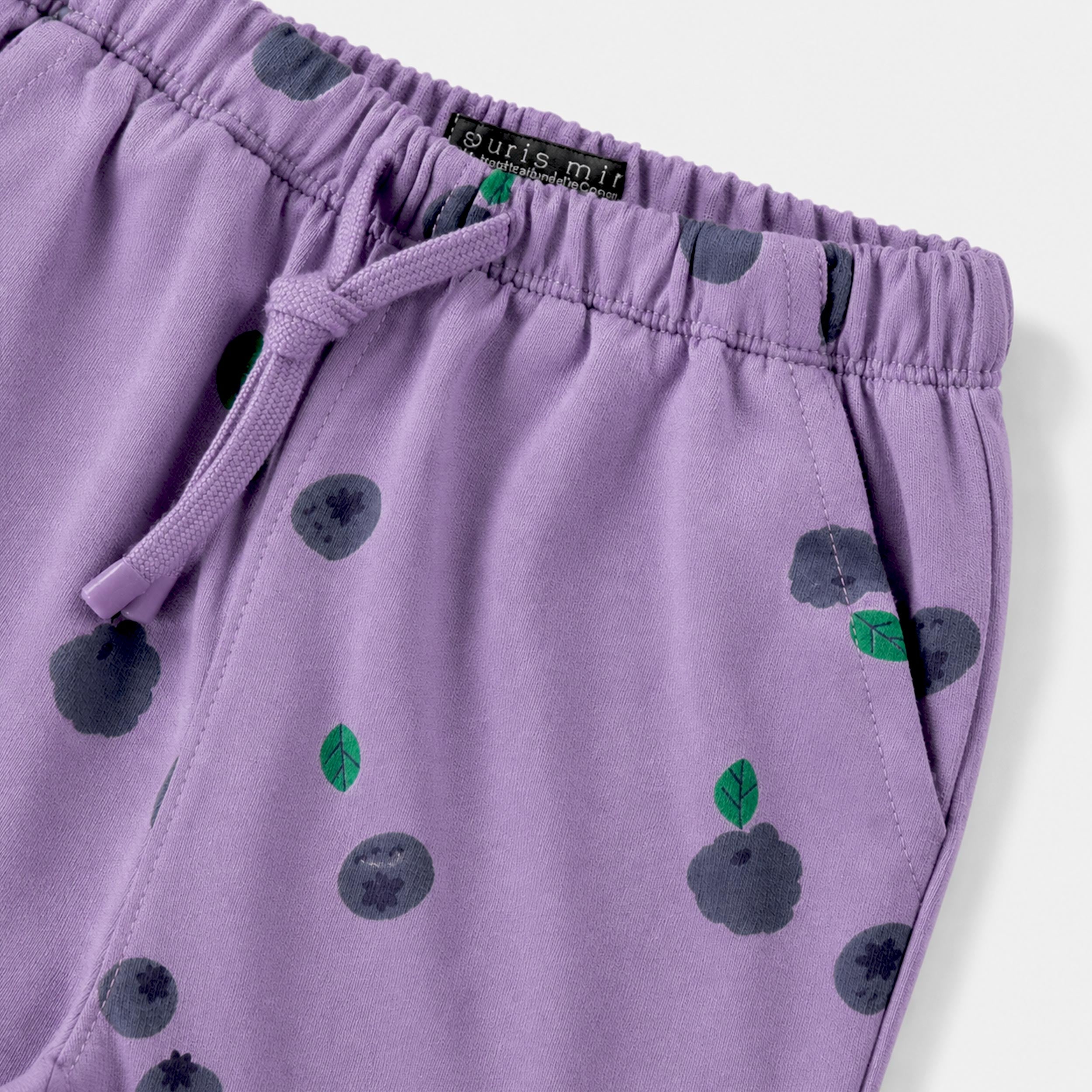 Purple pants with blueberry print, baby
