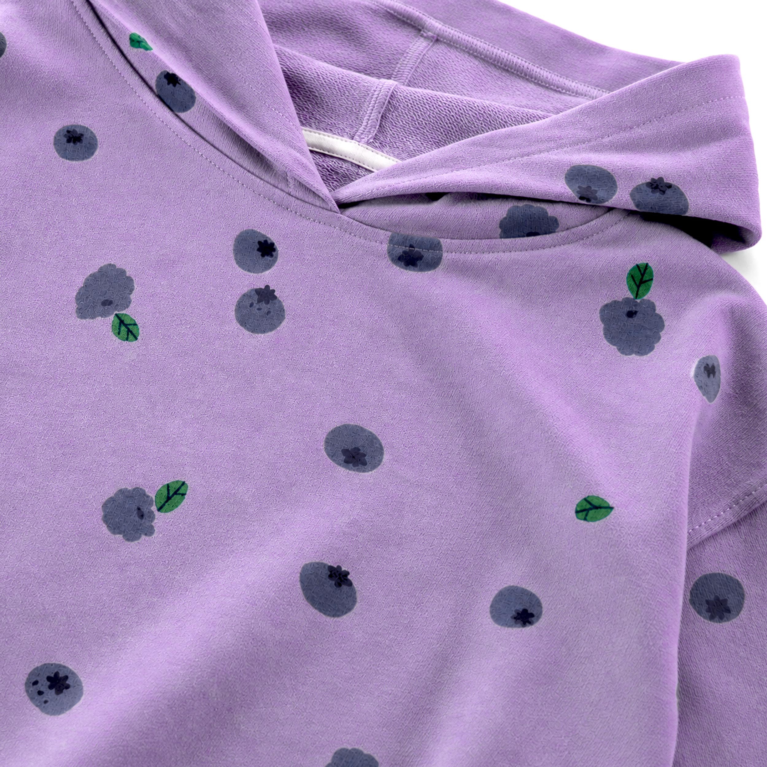 Chandail à capuchon mauve à imprimé, enfant