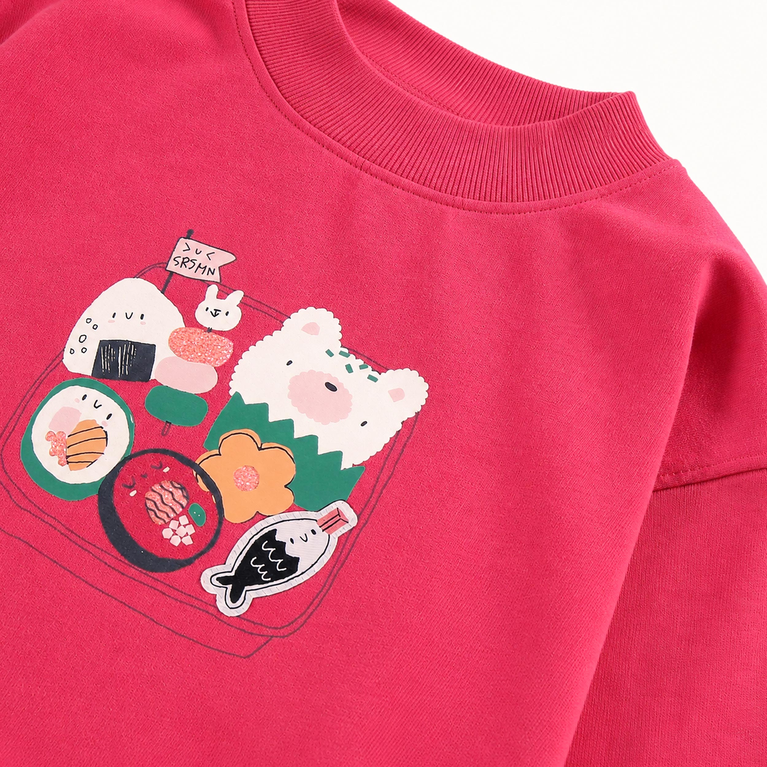 Chandail rose foncé avec illustration, enfant