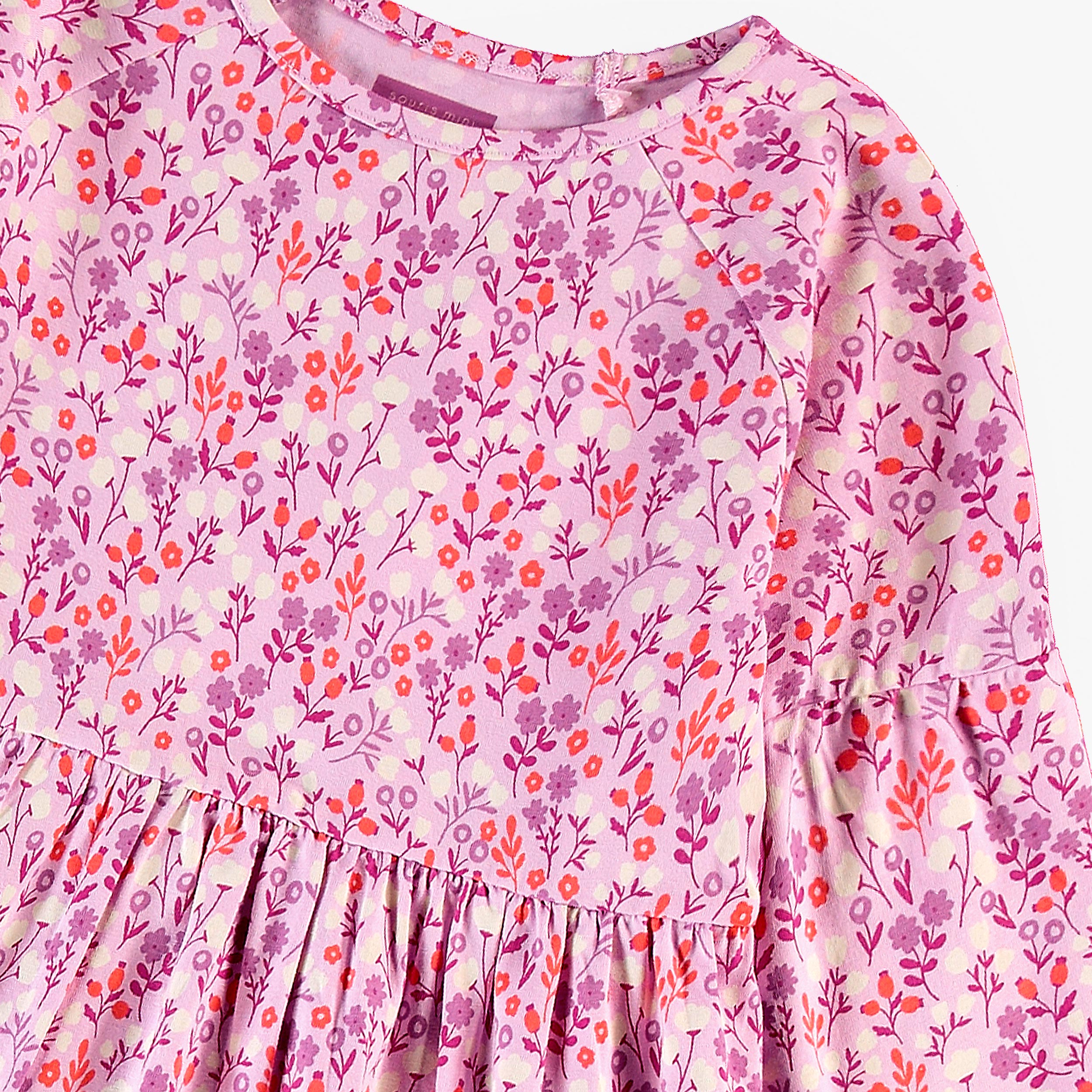 Robe rose à imprimé floral, enfant