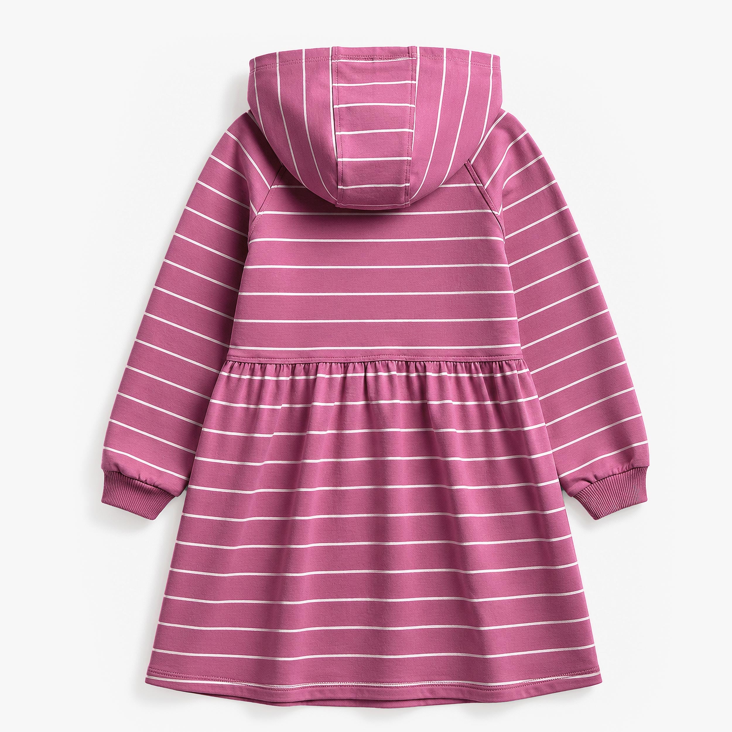 Robe à capuchon rose à rayures, enfant