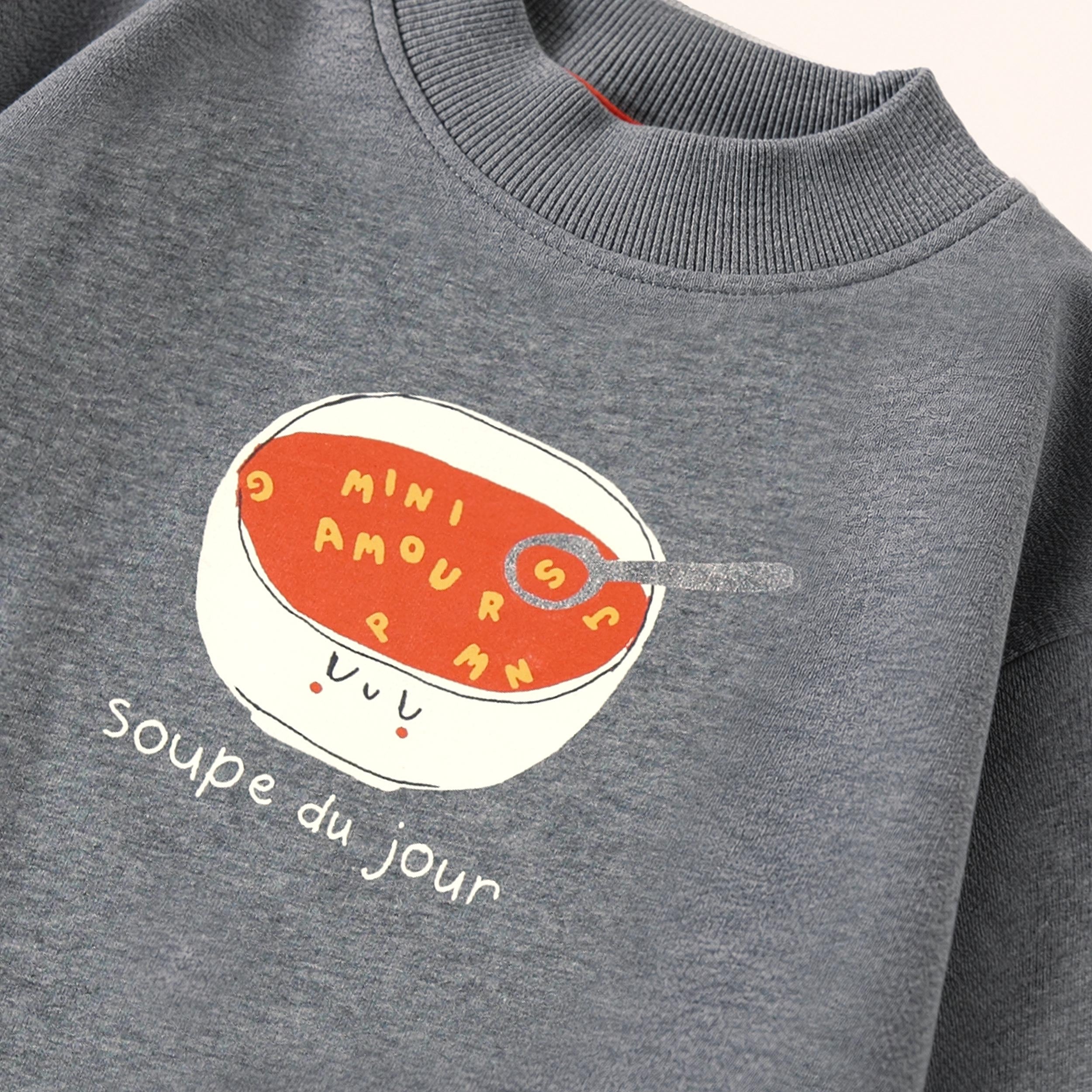 Gray sweatshirt with illustration, baby