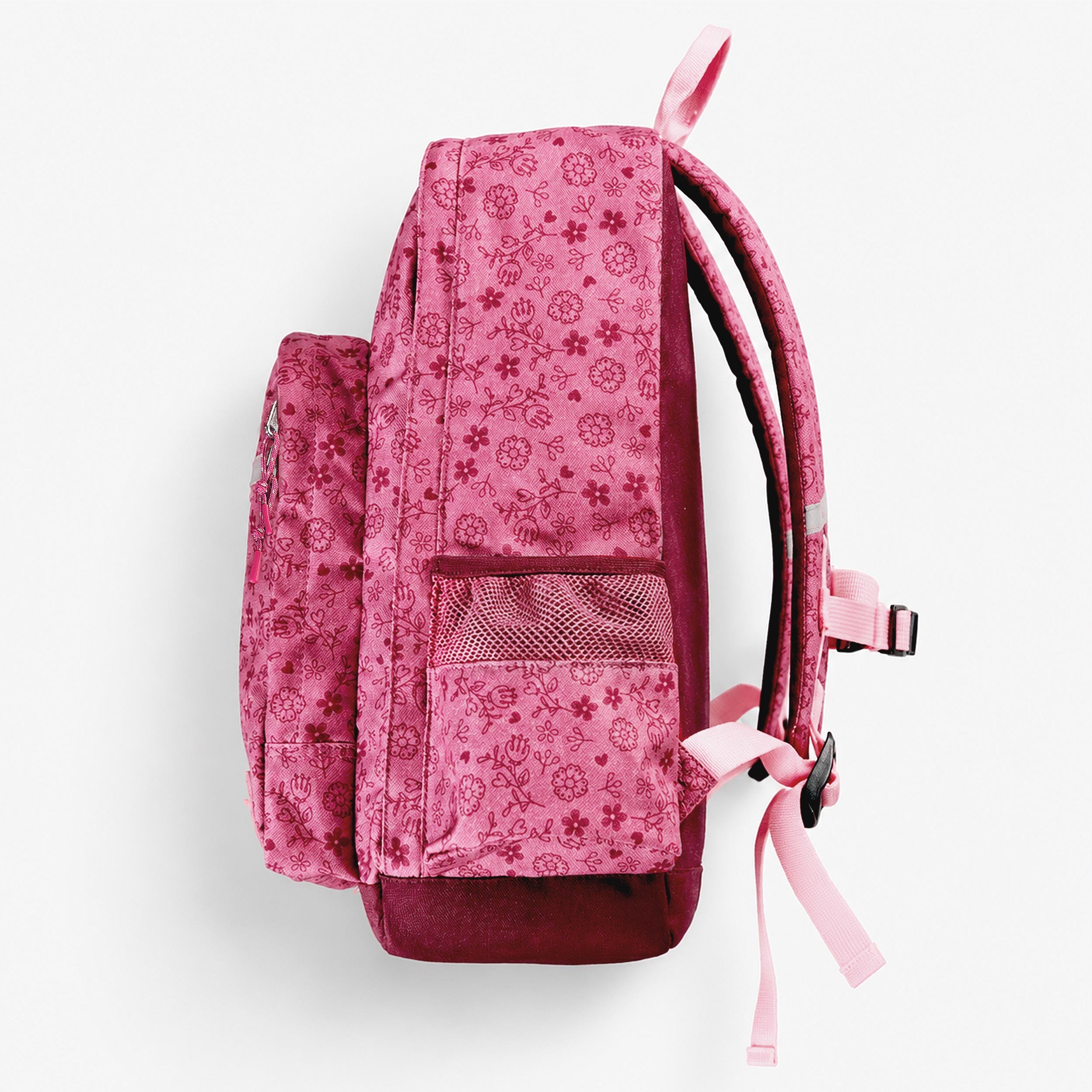 Sac d’école rose à imprimé floral