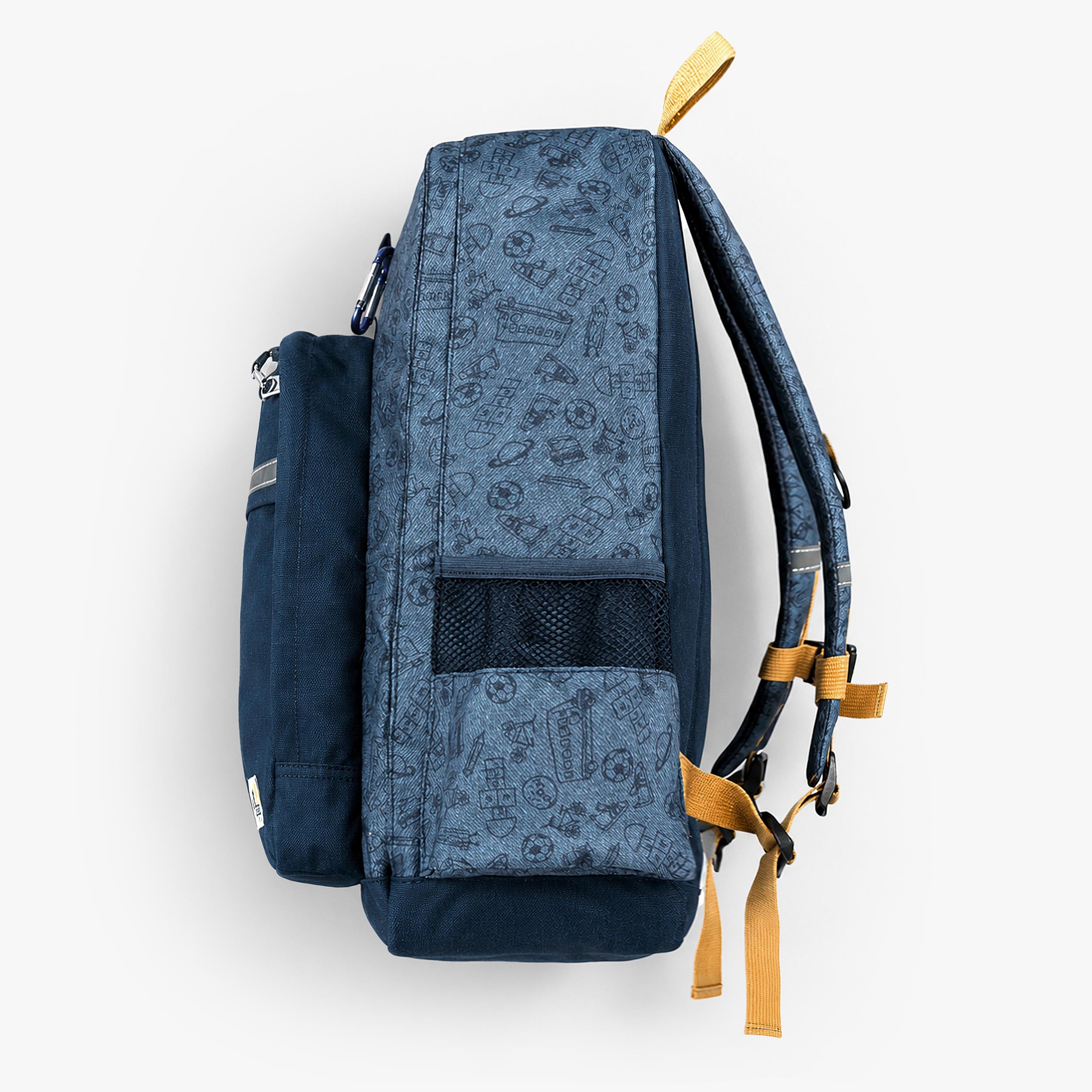 Blue printed school backpack
