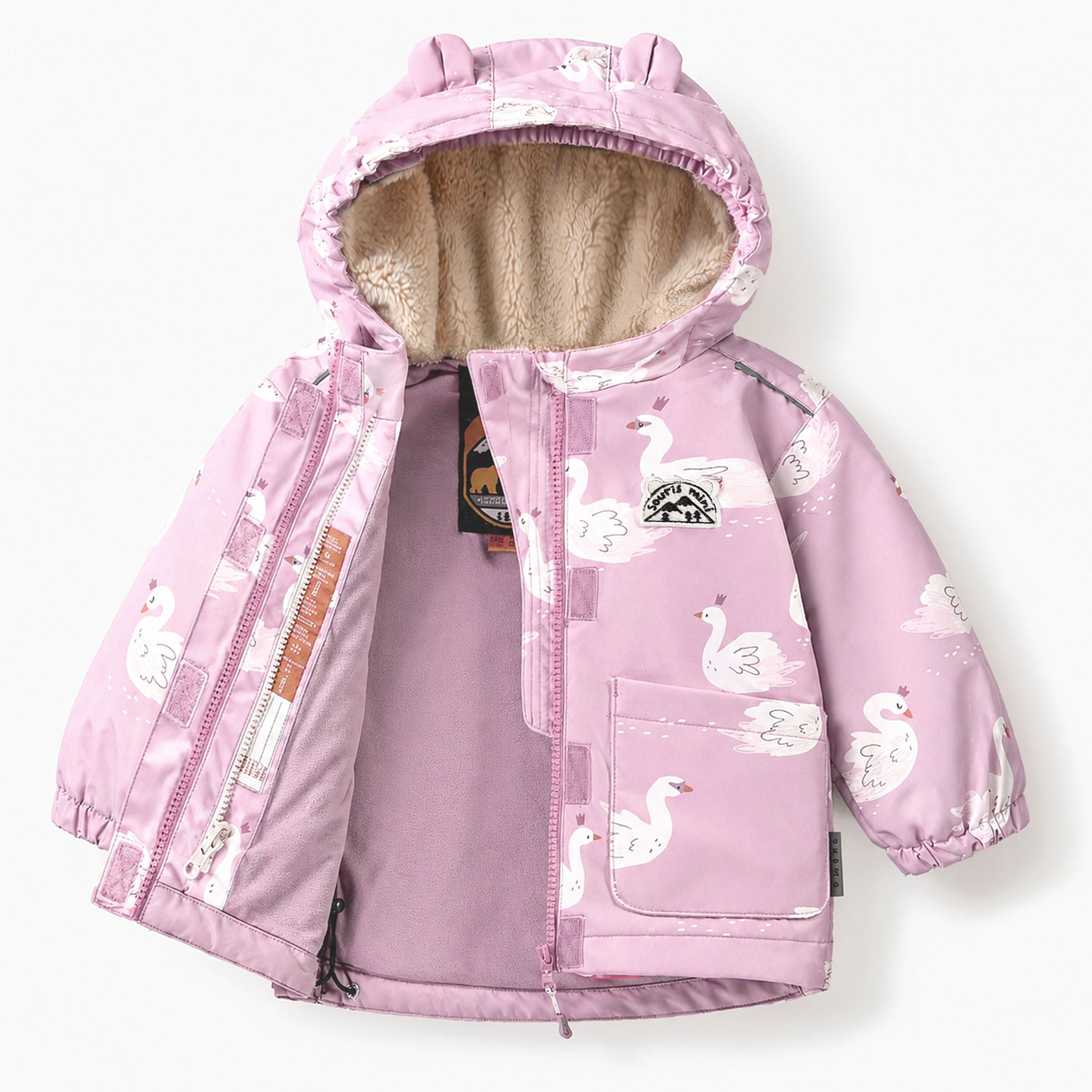 Pink Printed 3-in-1 snowsuit, baby