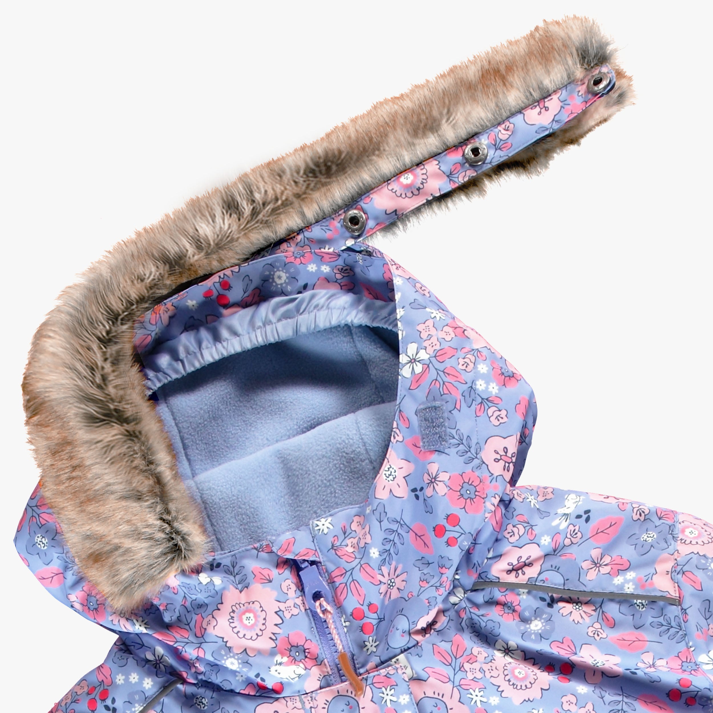 Purple Floral Two-Piece Snowsuit, child