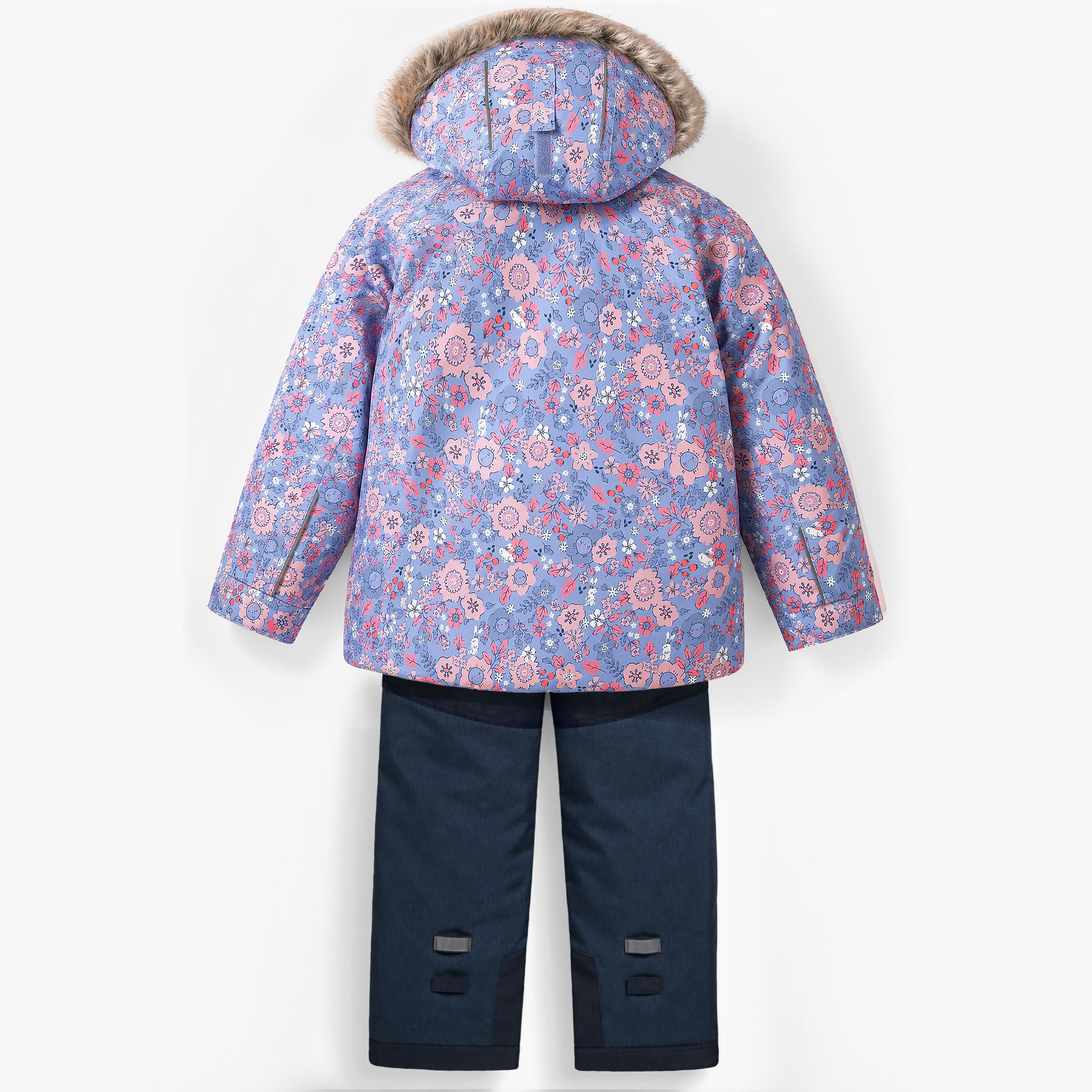 Purple Floral Two-Piece Snowsuit, child