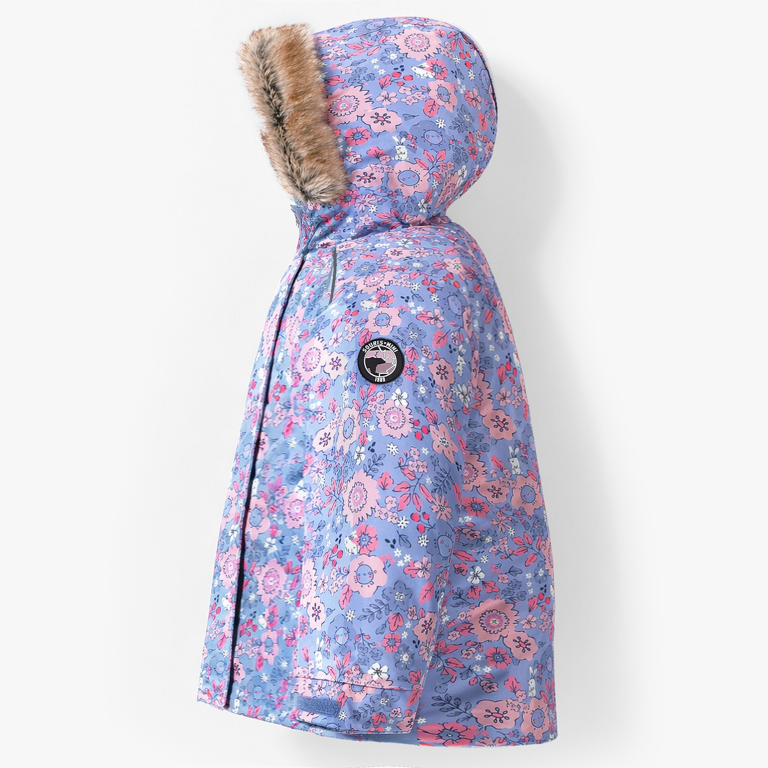 Purple Floral Two-Piece Snowsuit, child