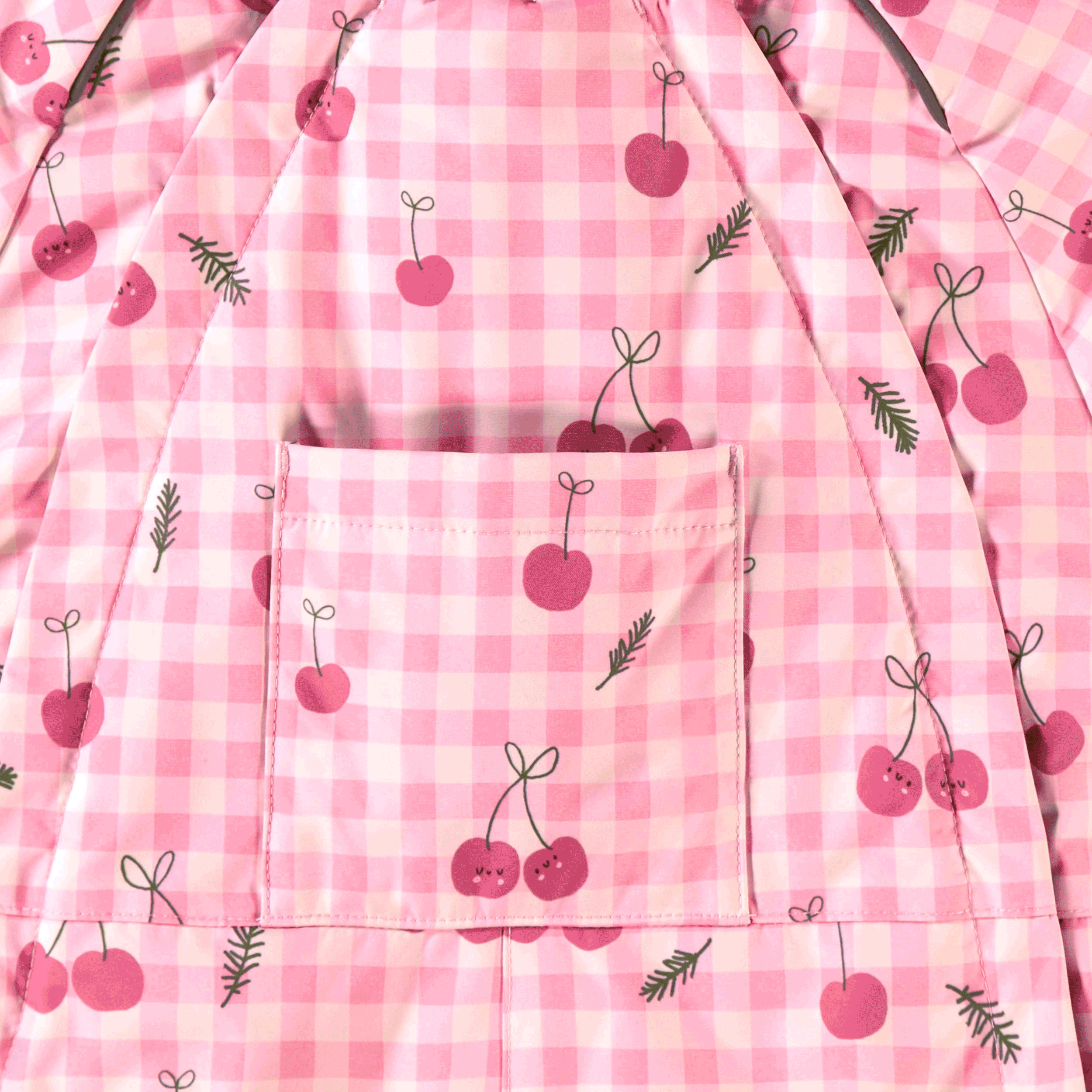 Pink Gingham One-Piece Snowsuit with Print, baby