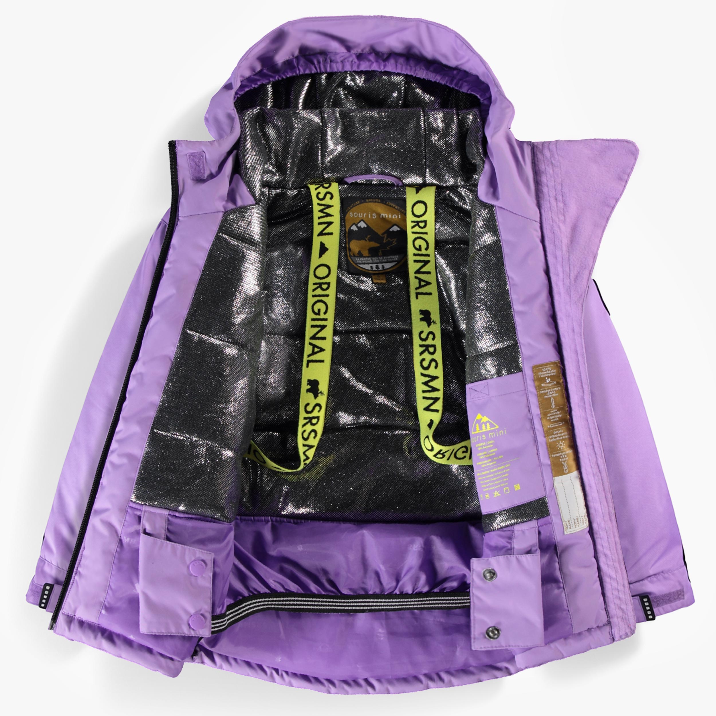 Habit de neige deux pièces PERFO+ mauve et noir, enfant