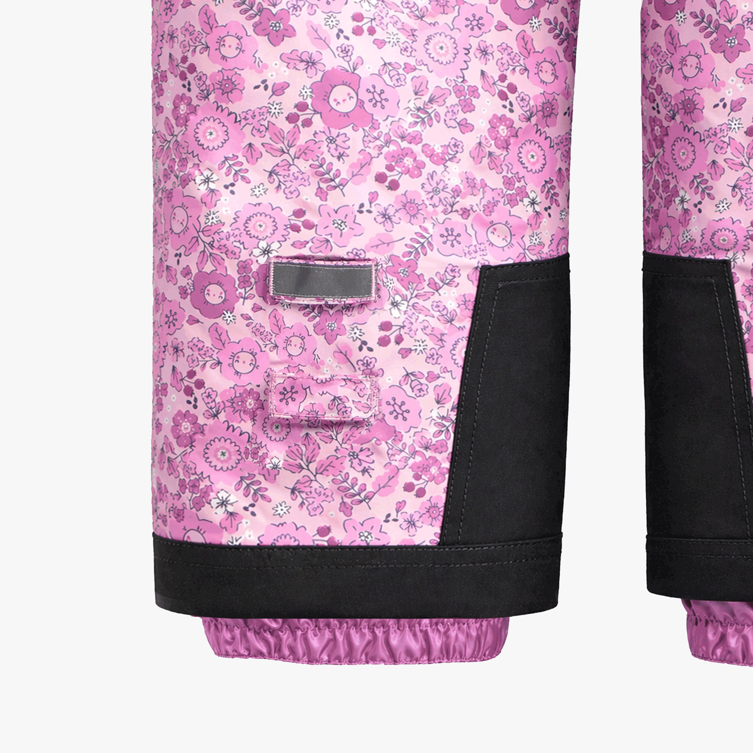 Habit de neige une pièce rose à imprimé floral, enfant