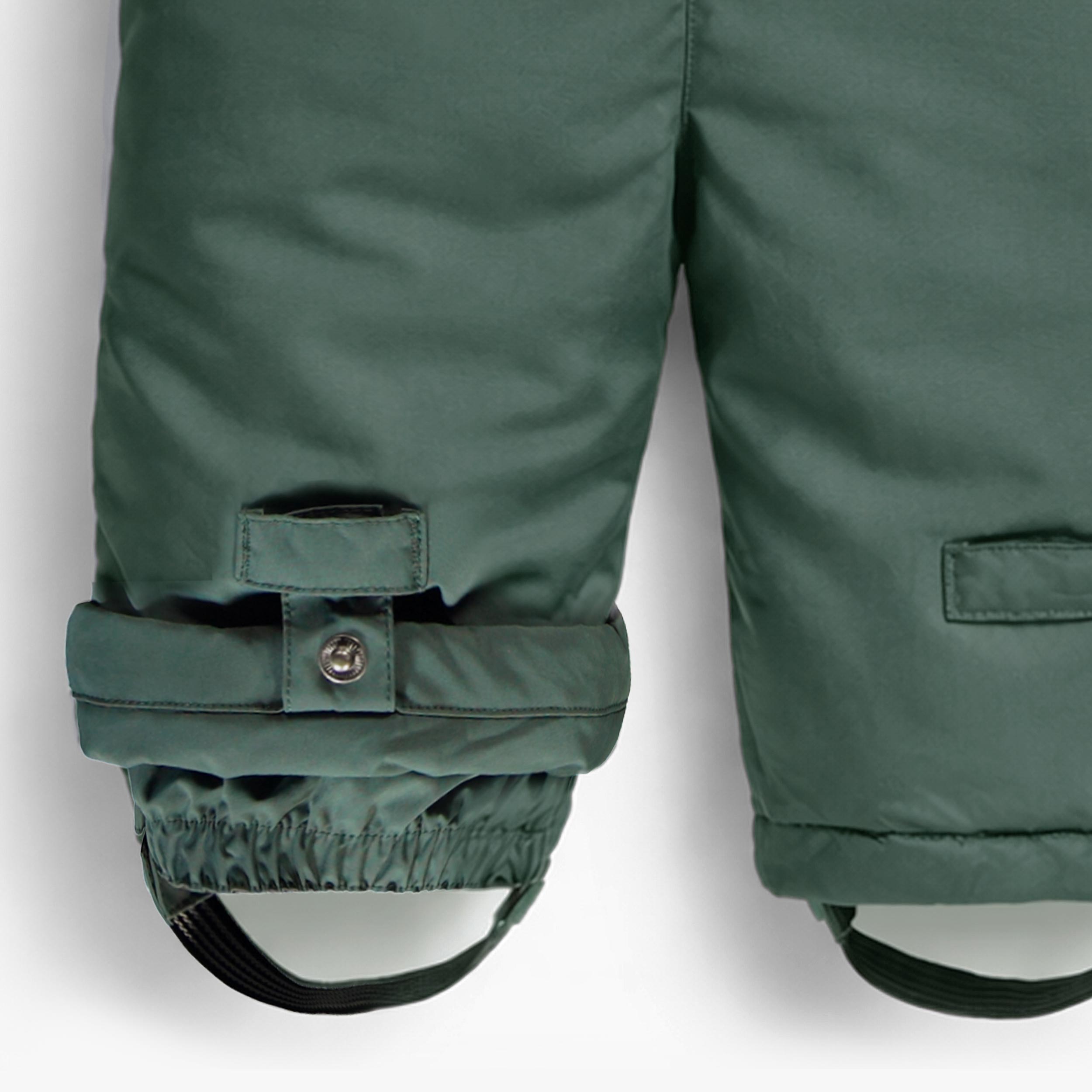 Habit de neige deux pièces beige et vert à imprimé, bébé