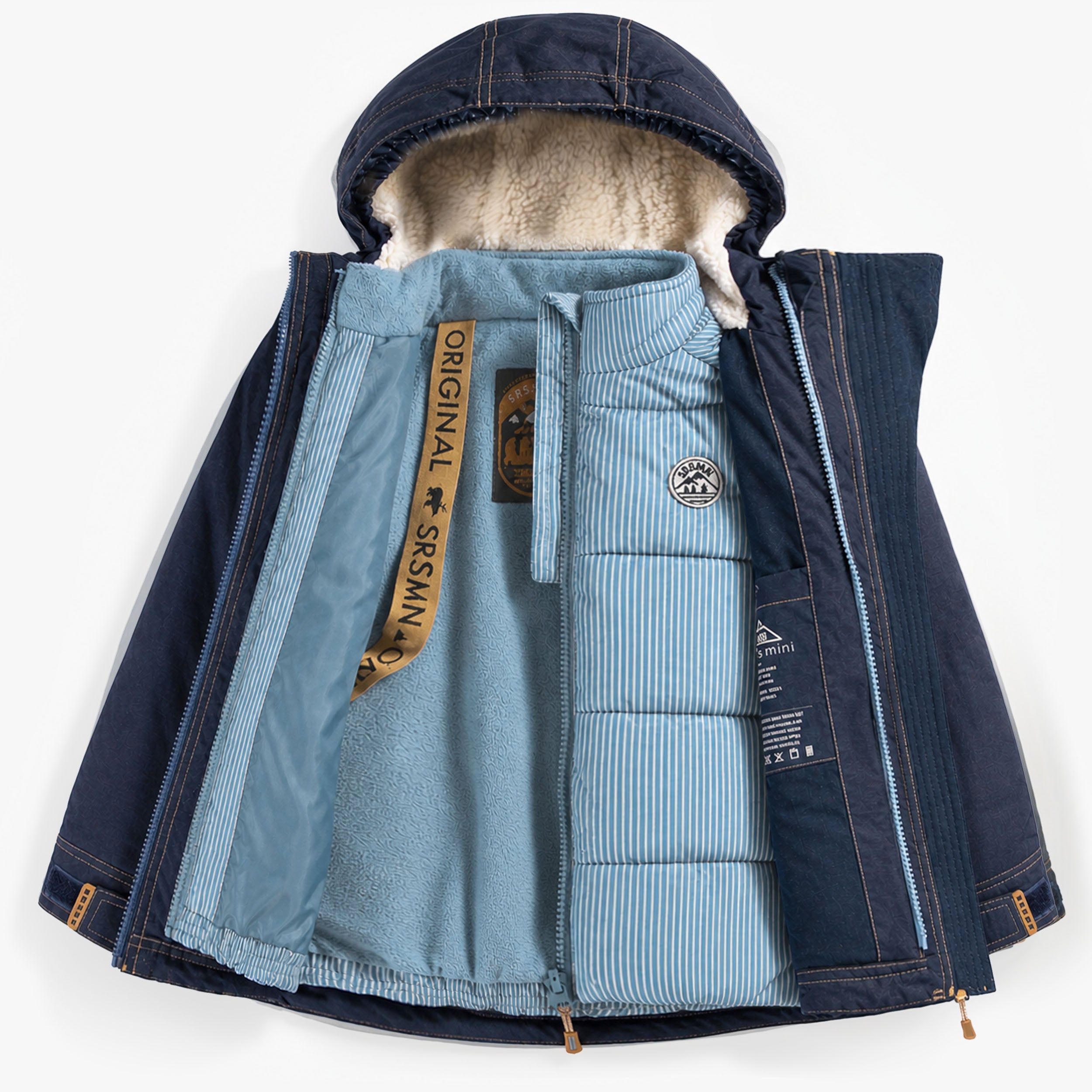 Denim Blue and Ochre 3-in-1 Snowsuit, child