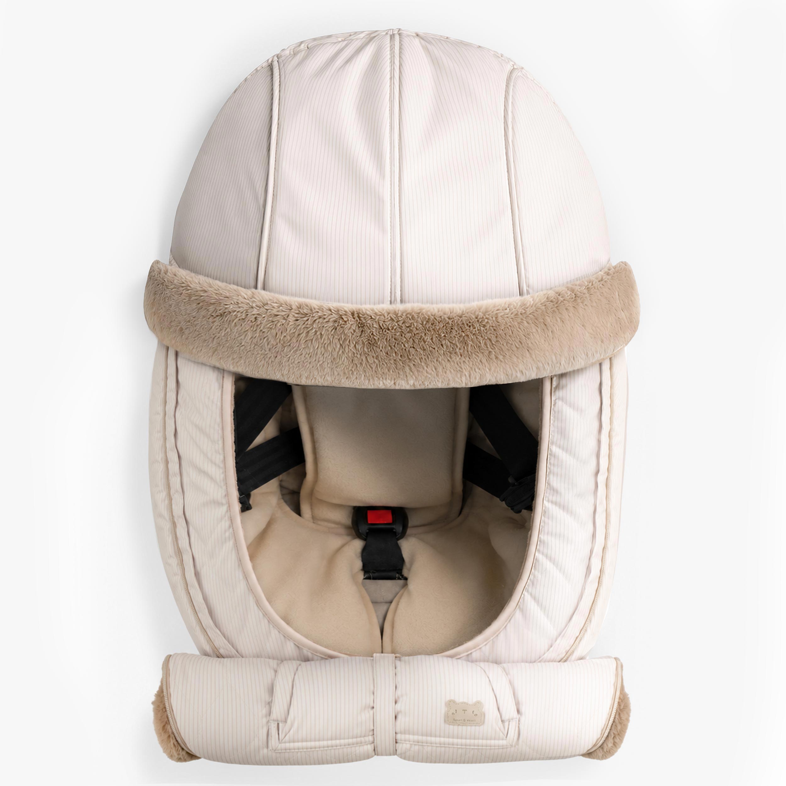 Housse de coquille d’auto crème à rayures, naissance