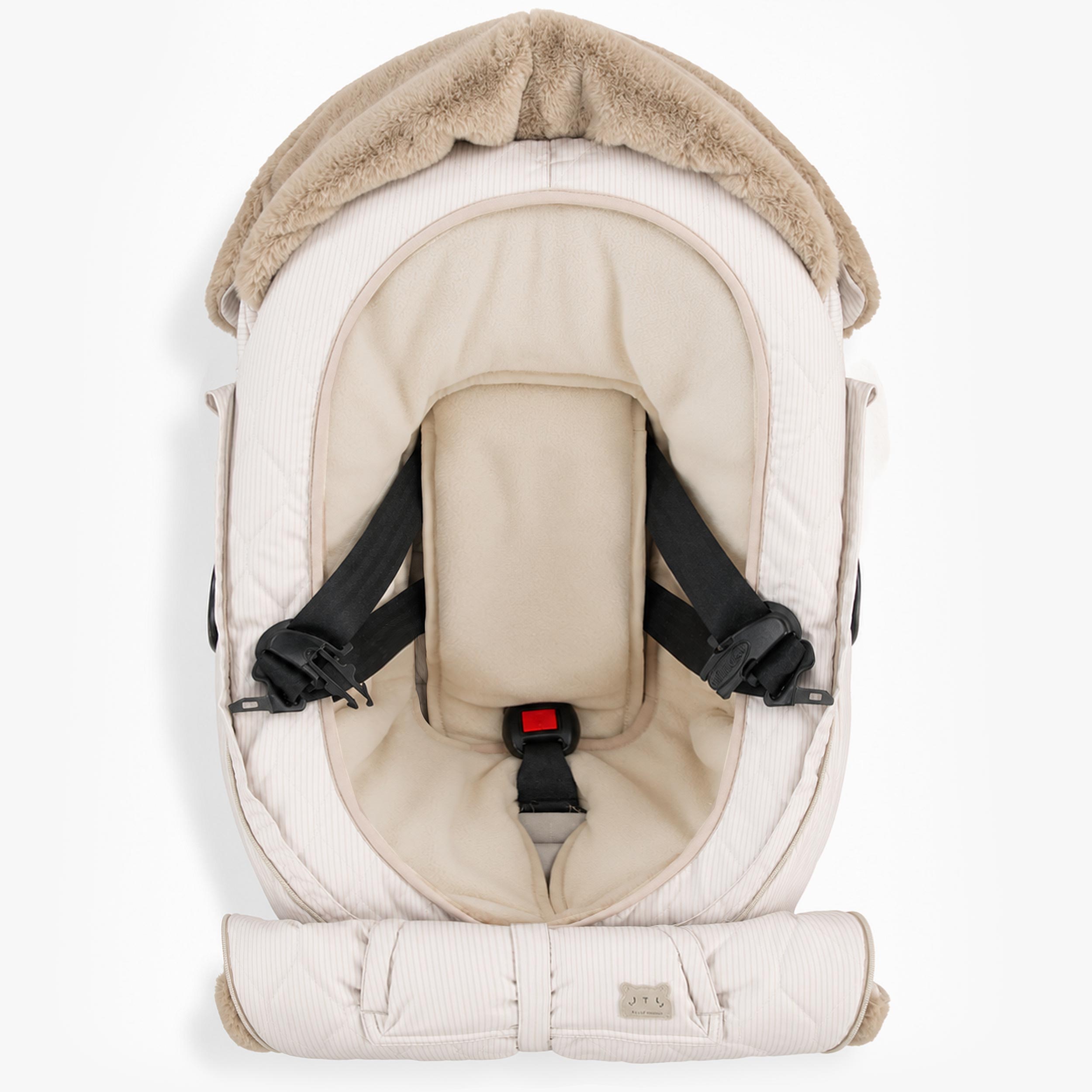 Housse de coquille d’auto crème à rayures, naissance