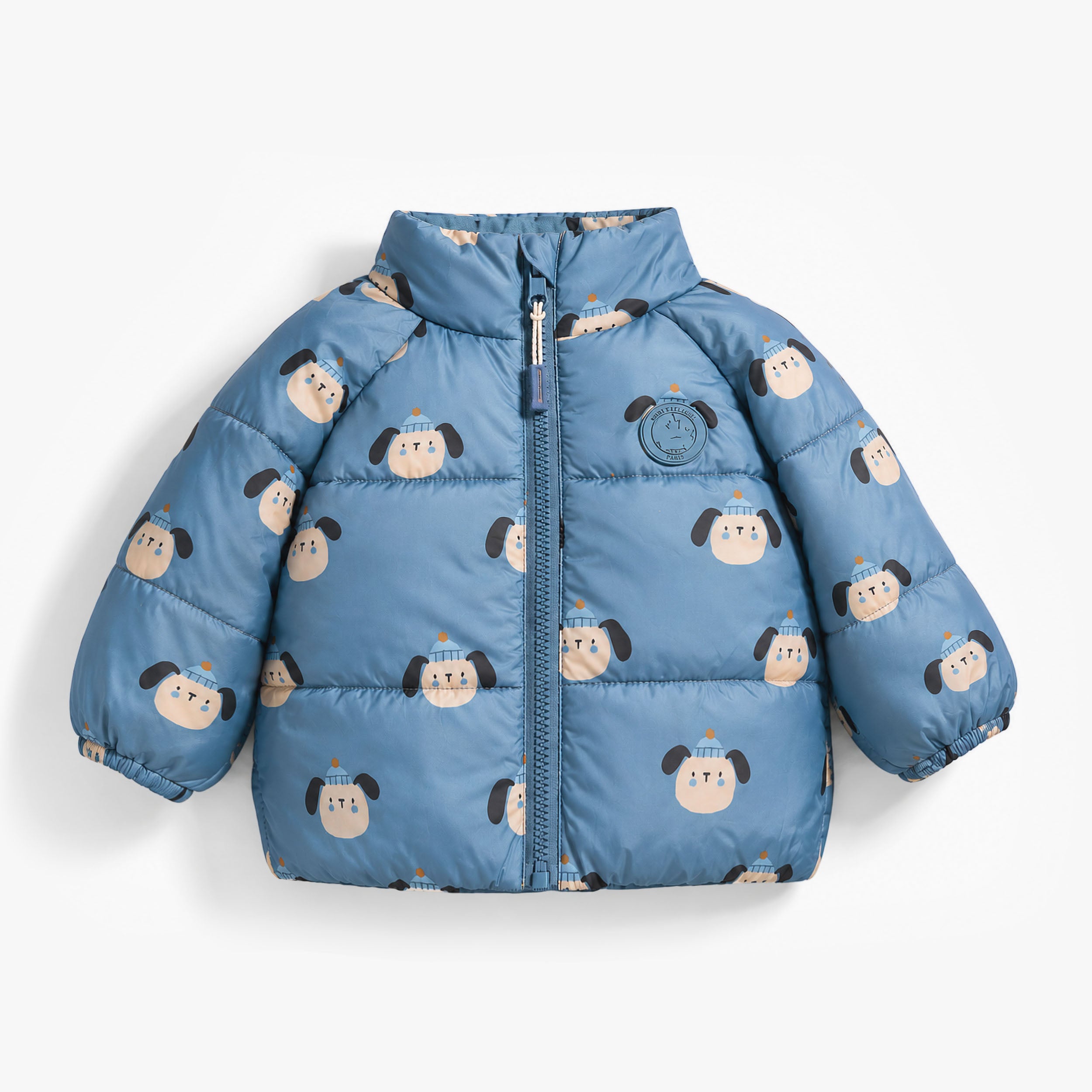 Habit de neige 3 en 1 bleu denim et ocre, bébé