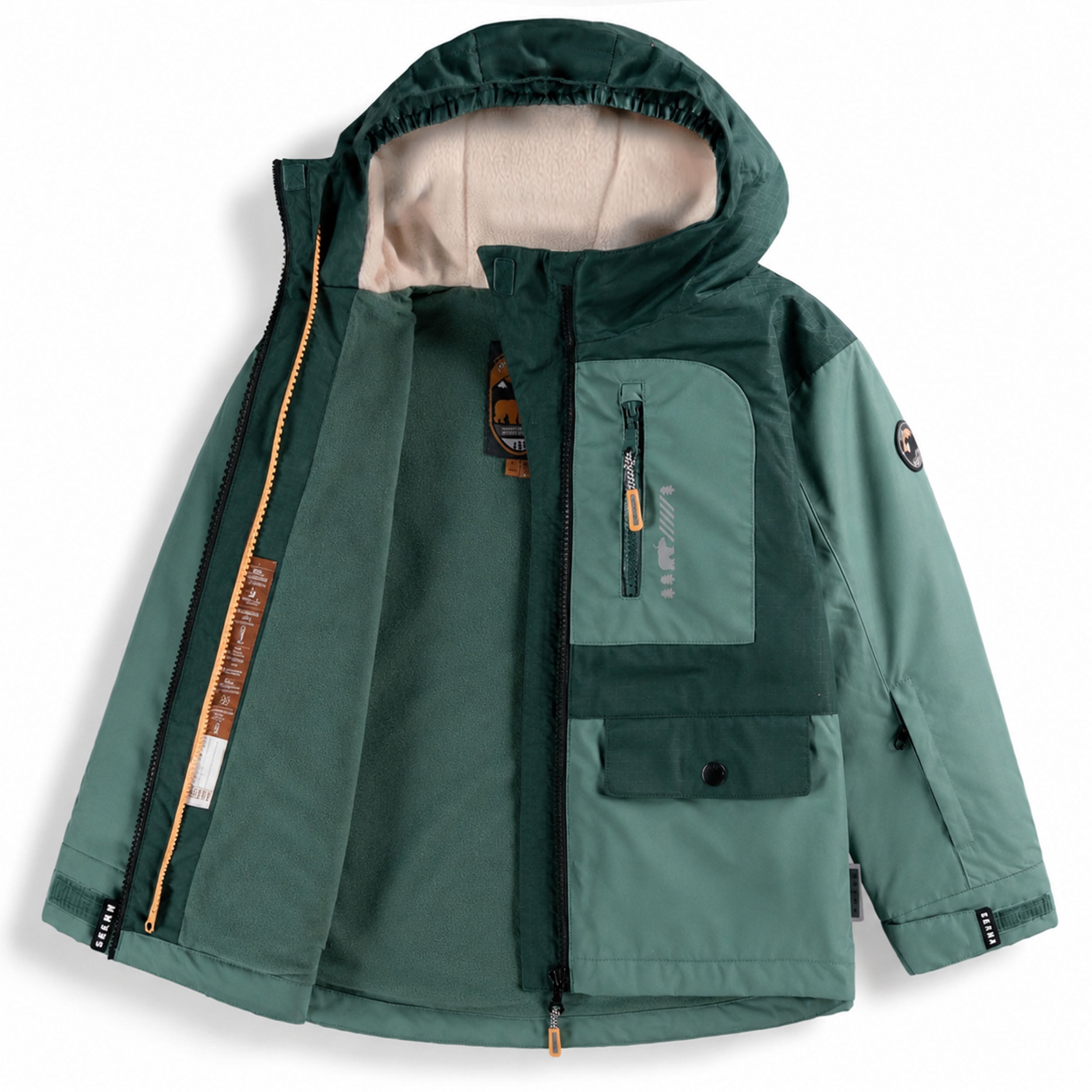 Habit de neige 3 en 1 vert et noir, enfant