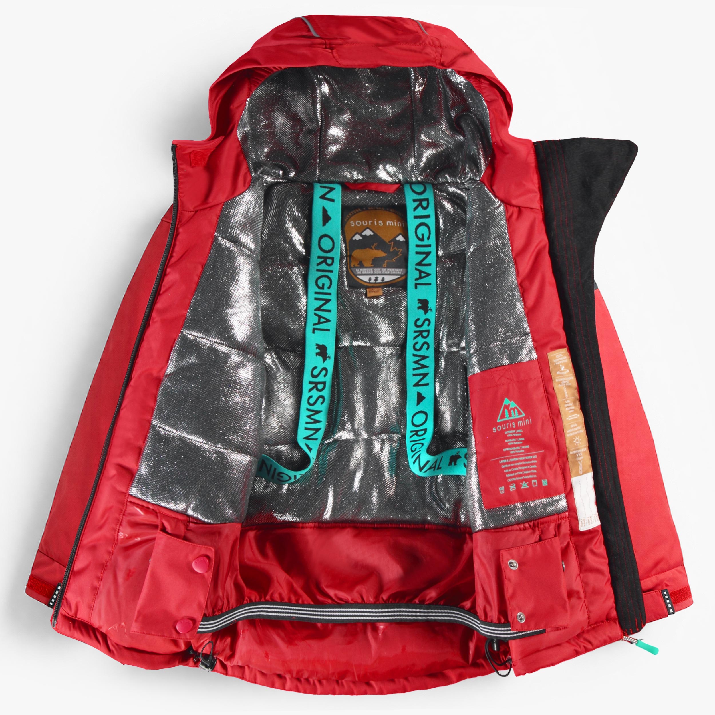 Habit de neige deux pièces PERFO+ rouge et noir, enfant