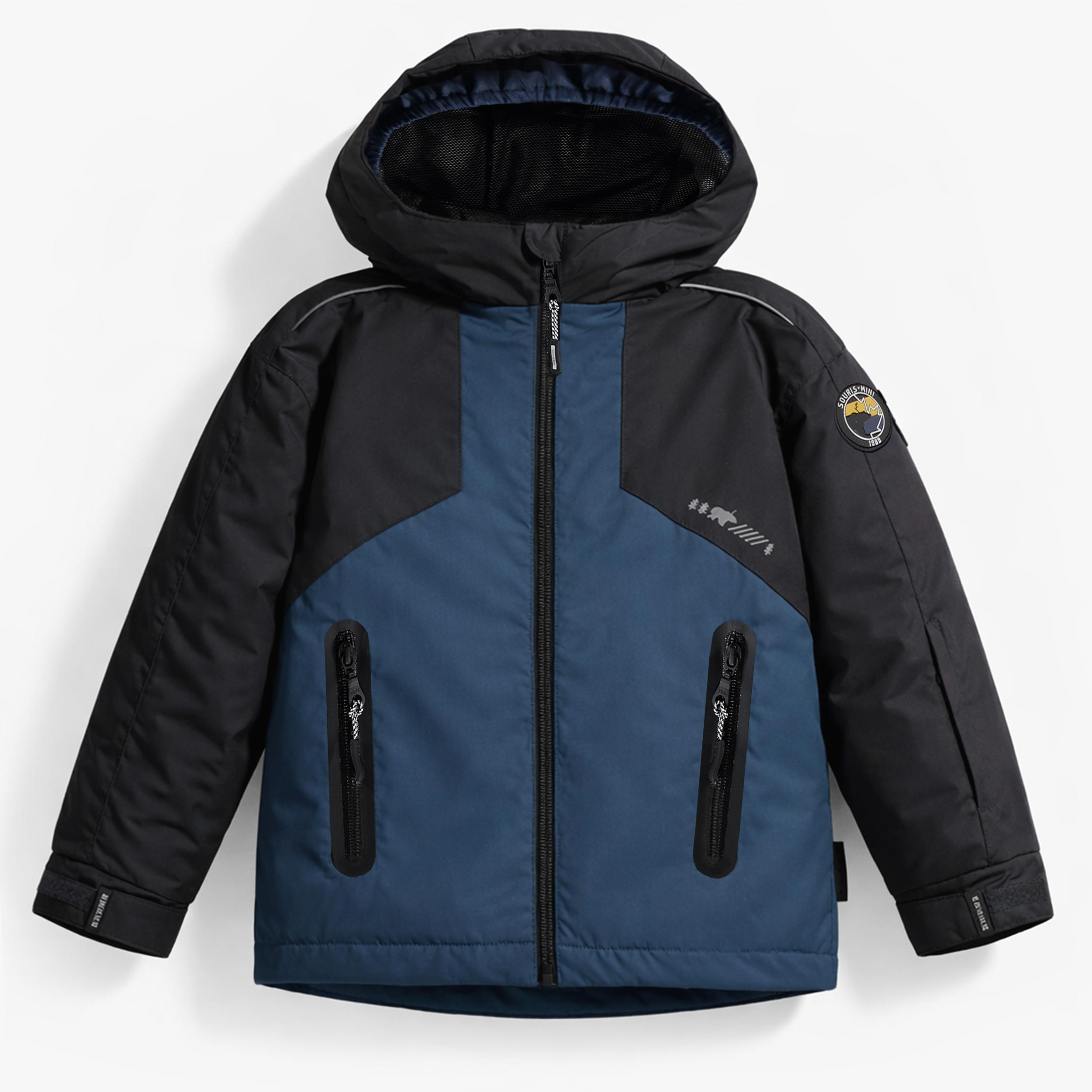 Manteau d'hiver 3 en 1 bleu et noir, enfant