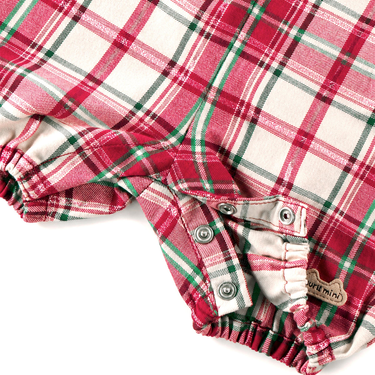 Red plaid flannel one-piece, newborn
