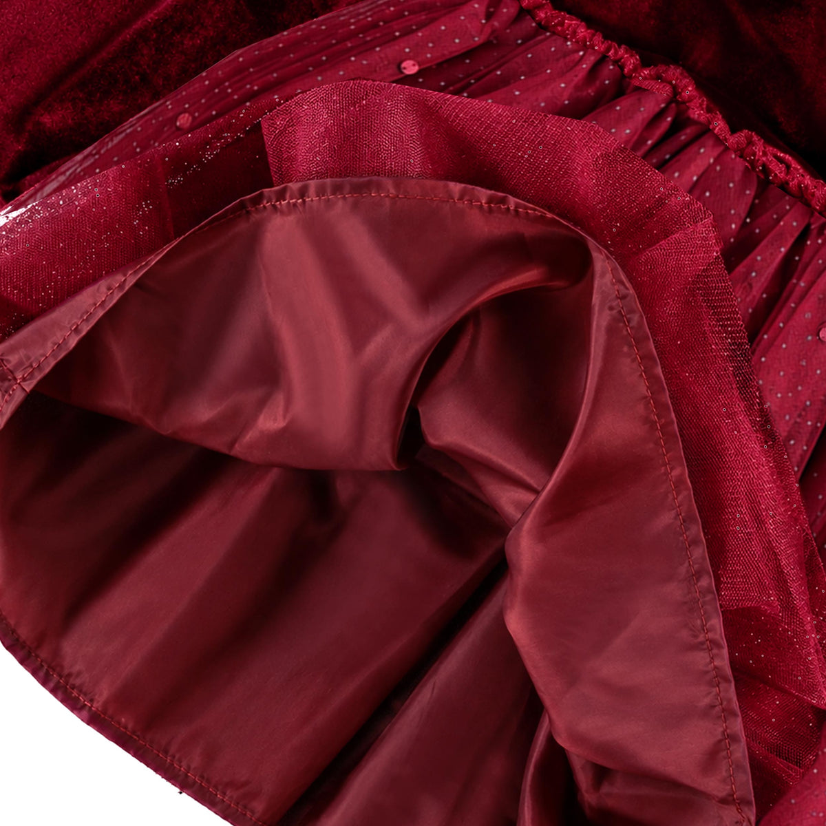 Red velvet and holiday tulle dress, baby