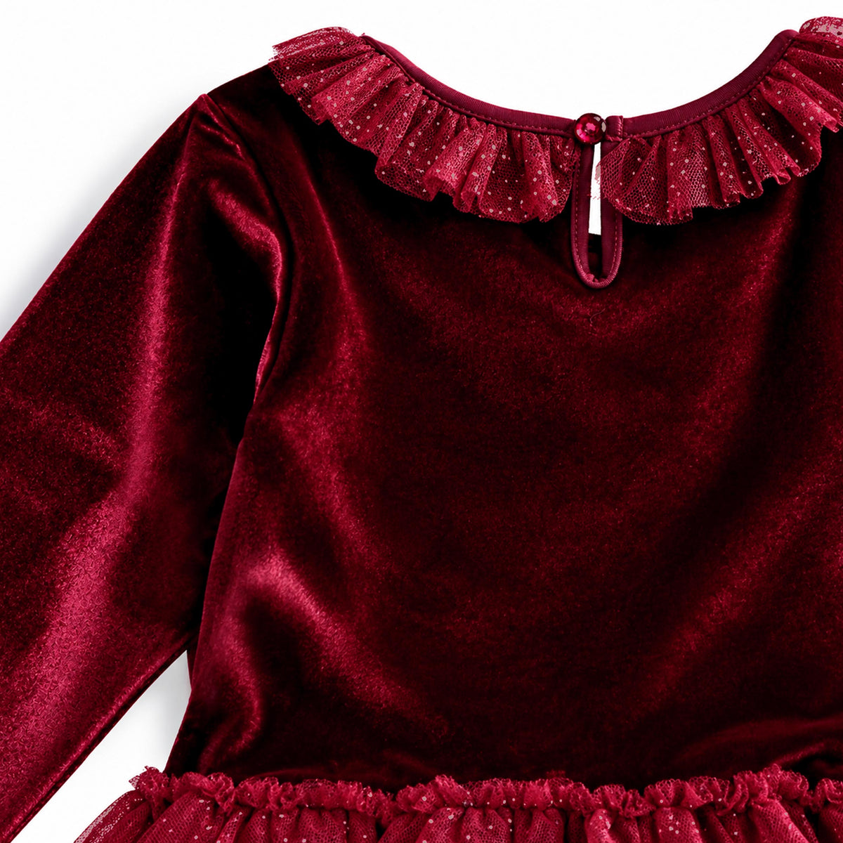 Robe rouge en velours et tulle des Fêtes, enfant