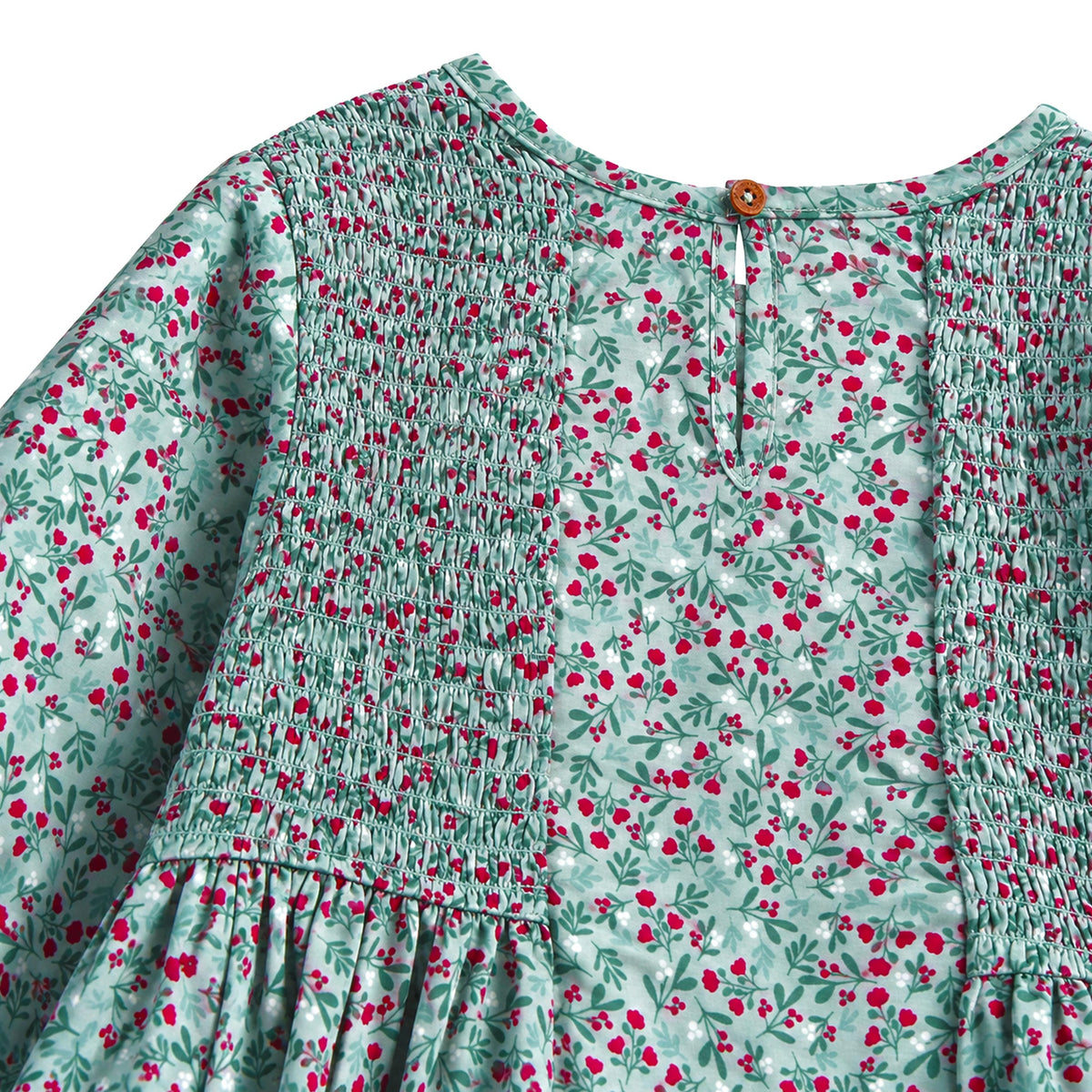 Robe turquoise à imprimé floral en viscose, enfant