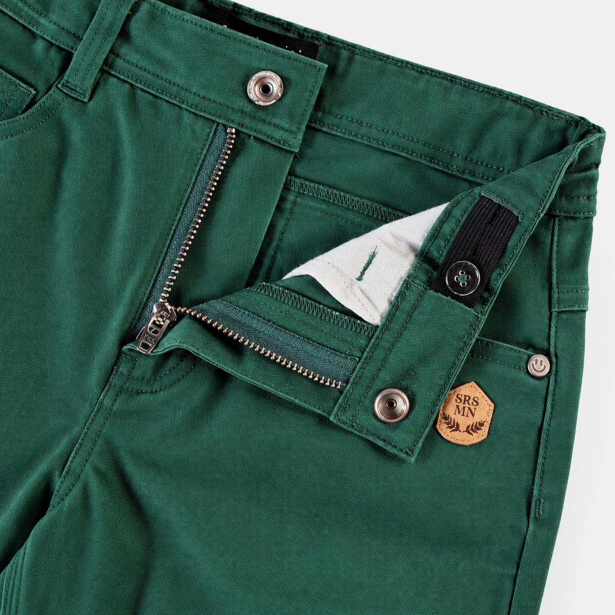 Pantalon vert en twill brossé, enfant