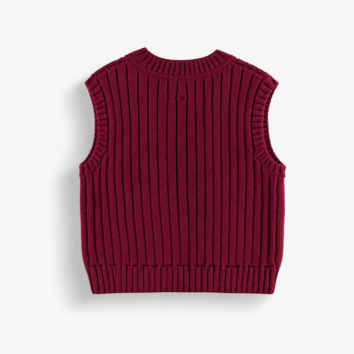Veste sans manches bourgogne en tricot, enfant