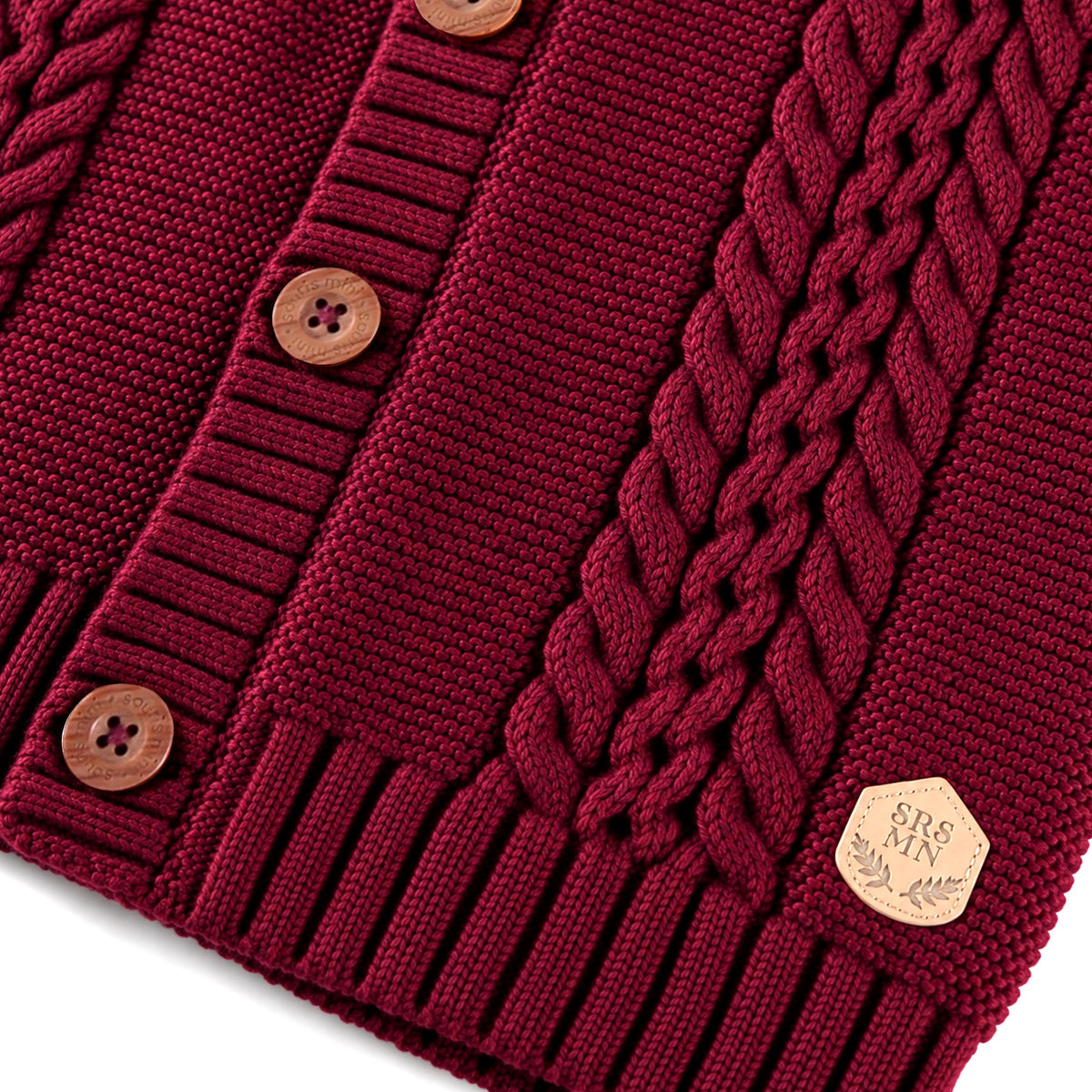 Veste sans manches bourgogne en tricot, enfant