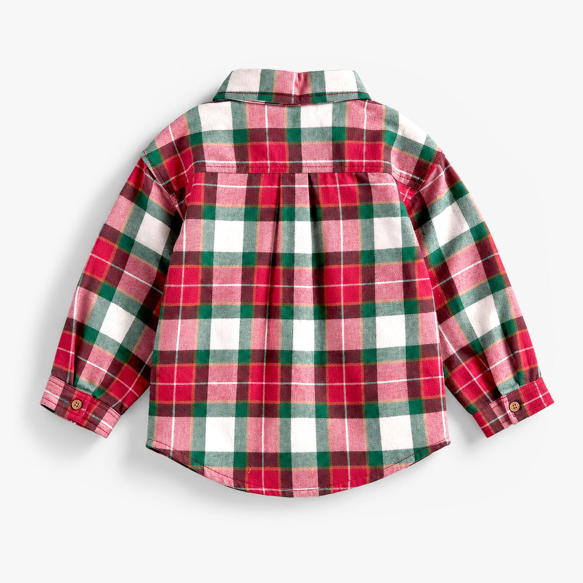 Red and green plaid flannel shirt, baby
