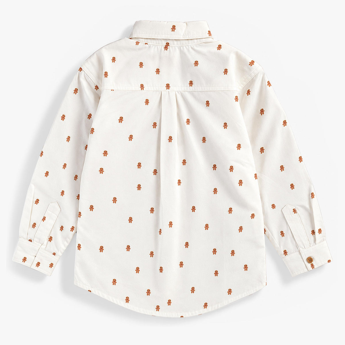 Chemise crème en popeline à motifs des Fêtes, enfant