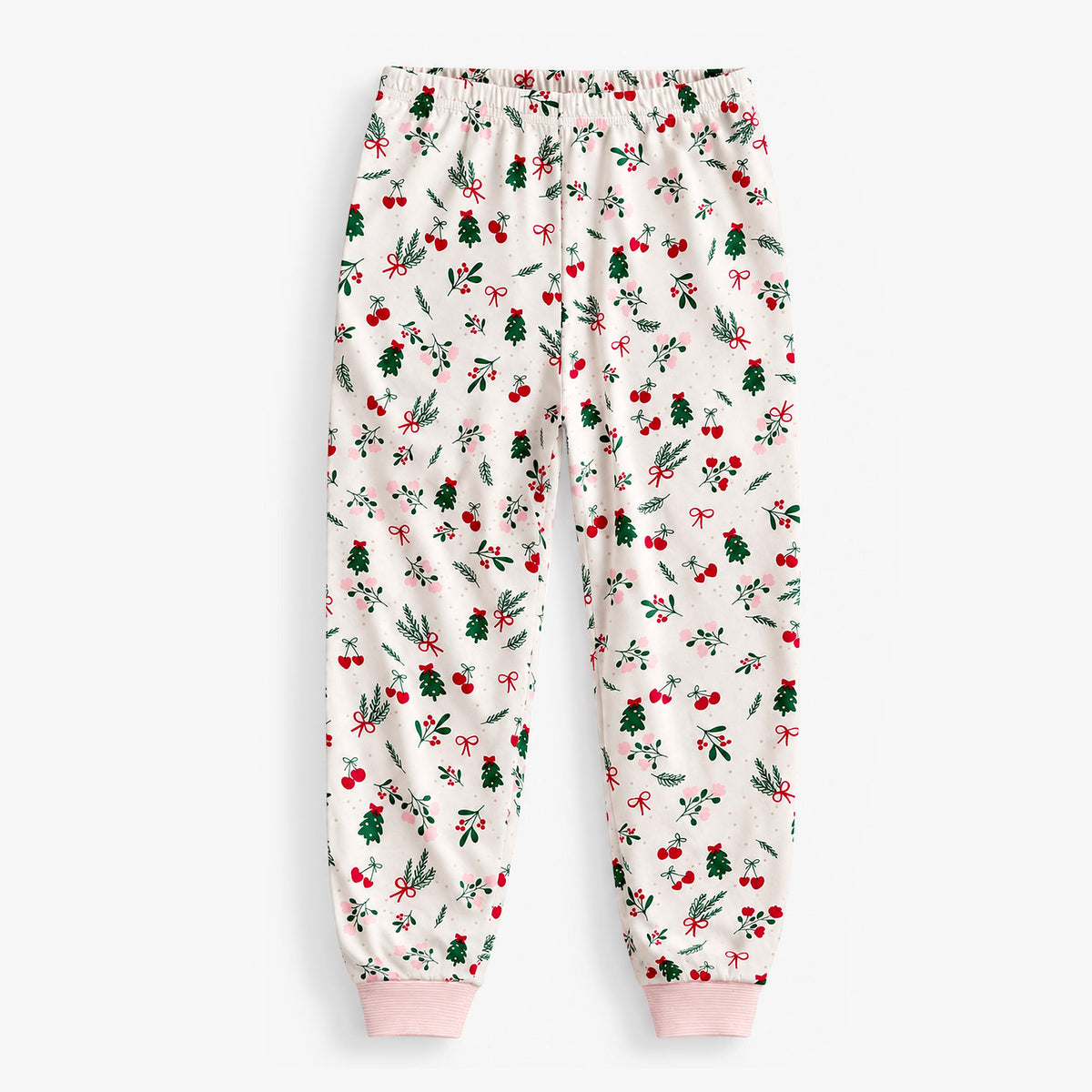 Pyjama deux pièces crème à motifs des Fêtes, enfant
