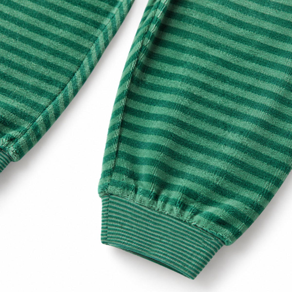 Pyjama deux pièces vert forêt en velours des Fêtes, bébé