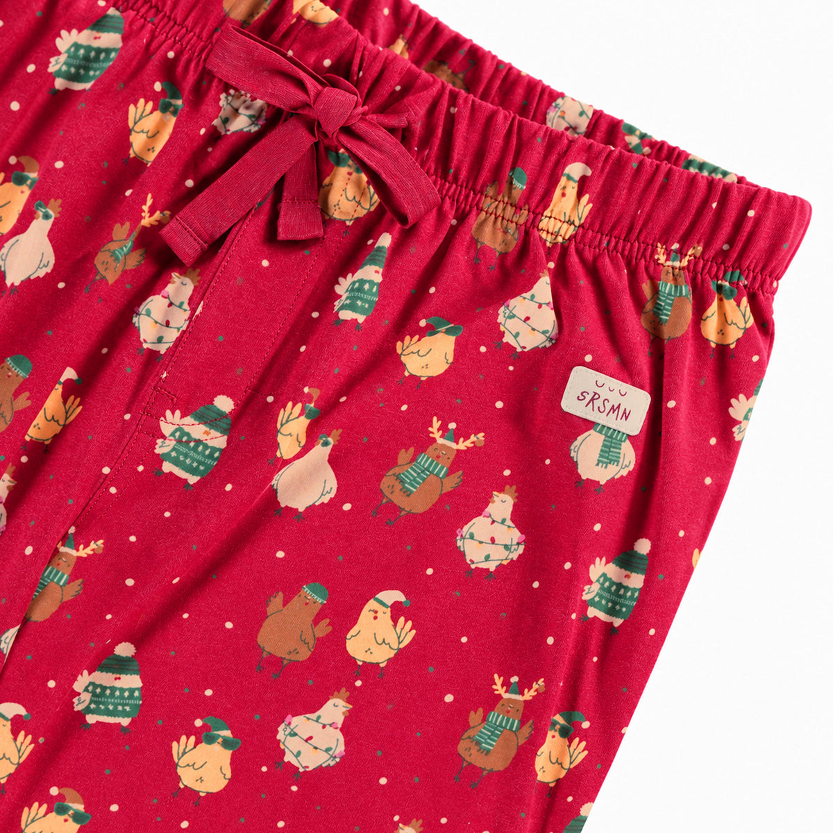 Pantalon de pyjama rouge à motifs des Fêtes, adulte